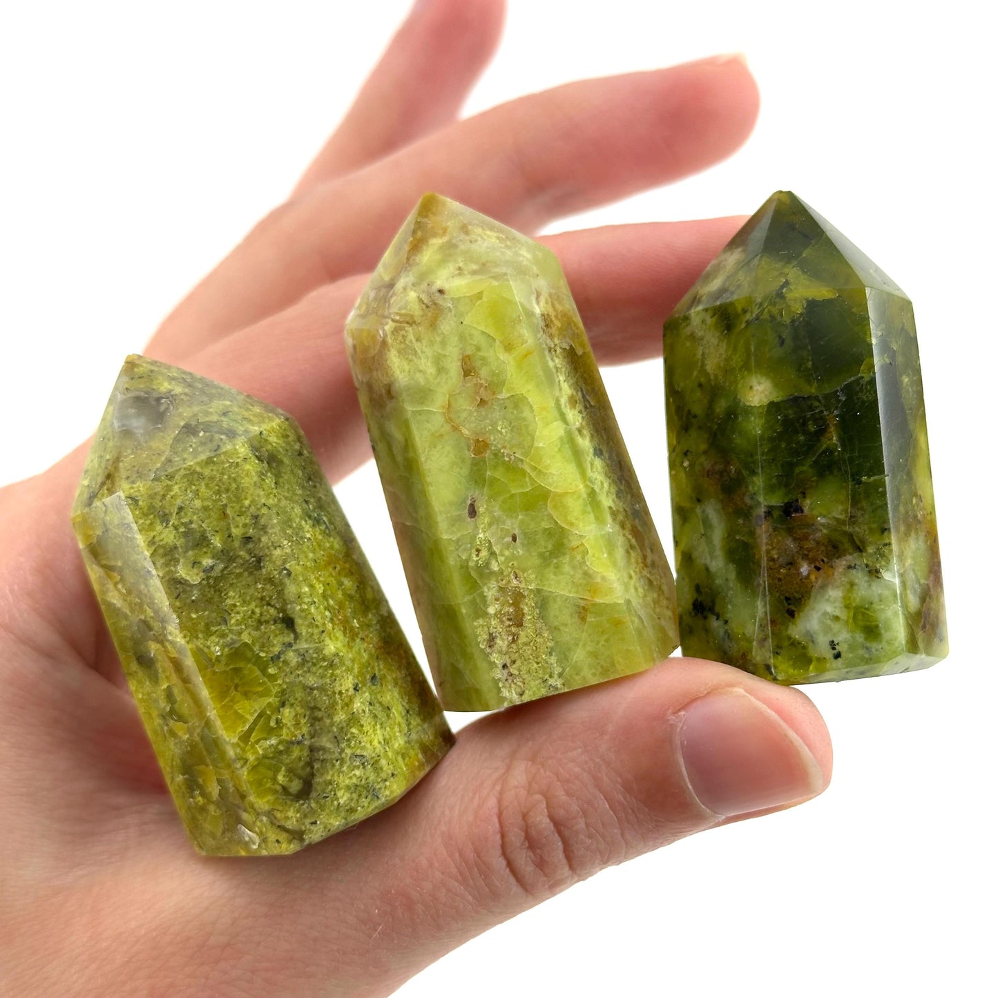 Green Opal Point | Polished Green Natural Crystal Tower (Heart Chakra)