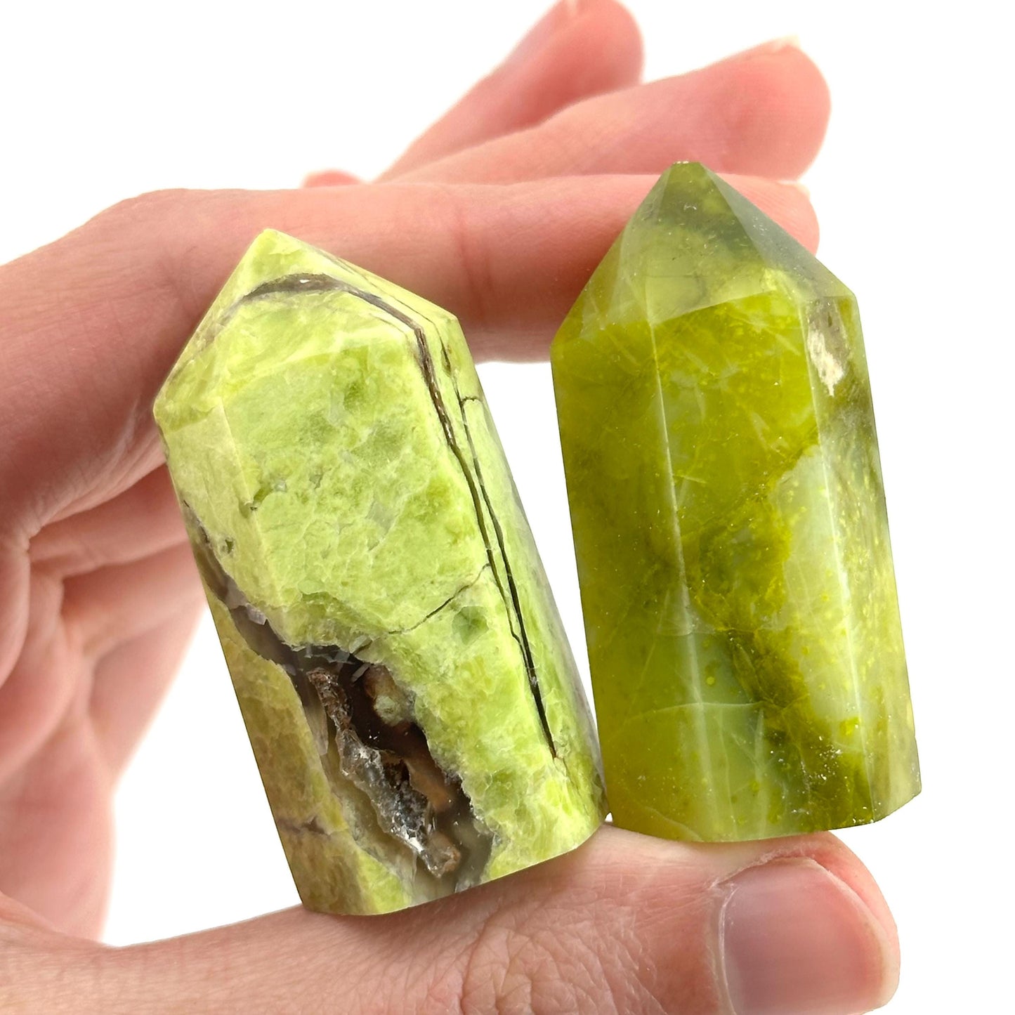 Green Opal Point | Polished Green Natural Crystal Tower (Heart Chakra)