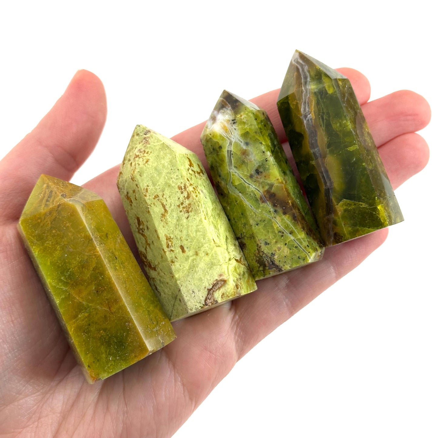 Green Opal Point | Polished Green Natural Crystal Tower (Heart Chakra)