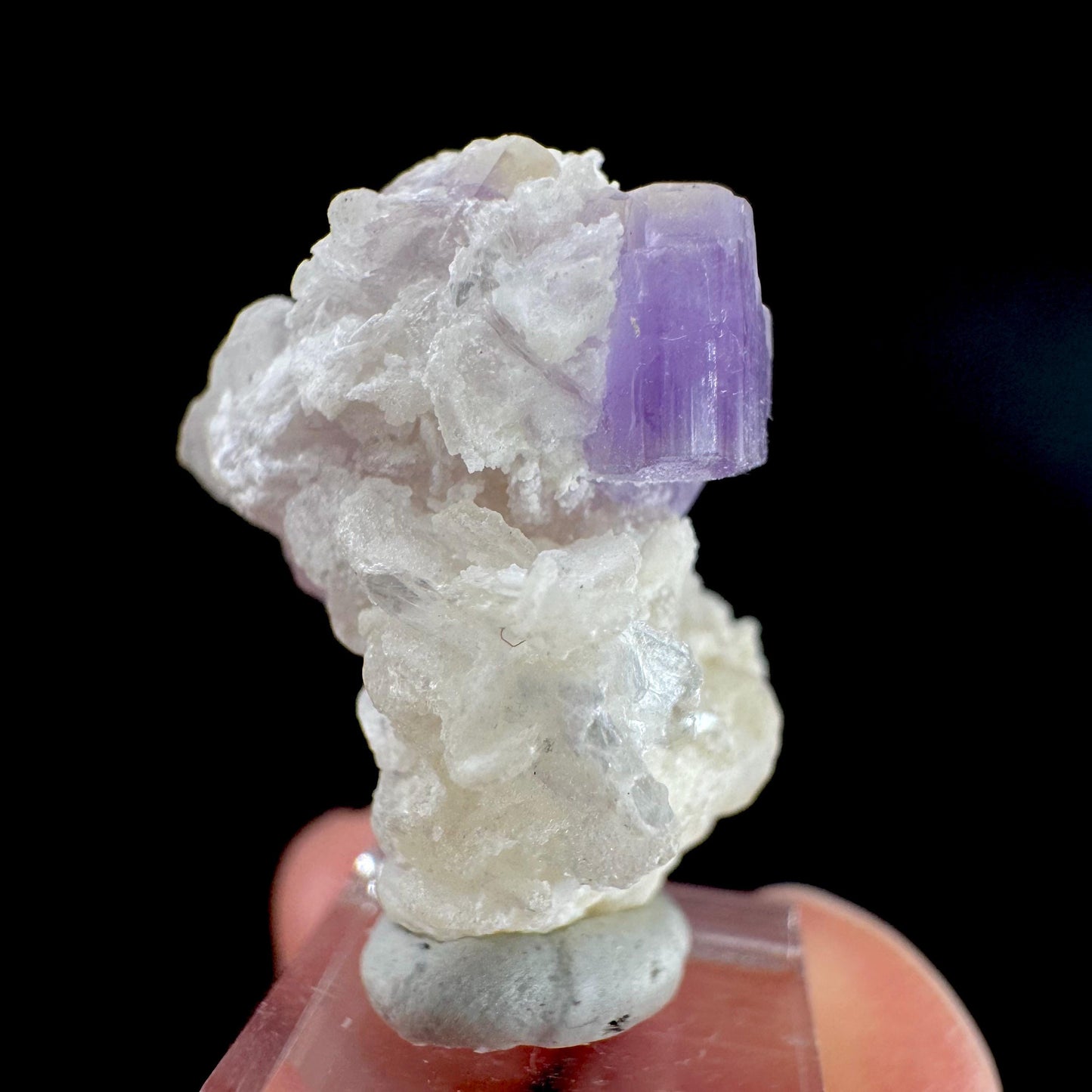 Purple Fluorapatite on Albite | natural crystal, rare mineral specimen from Afghanistan