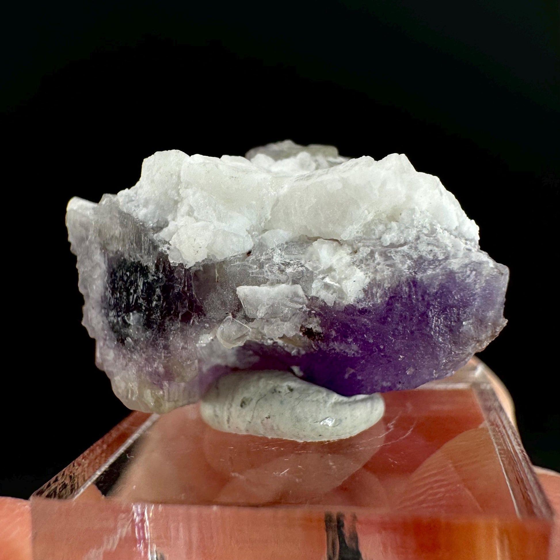 Purple Fluorapatite on Albite | natural crystal, rare mineral specimen from Afghanistan