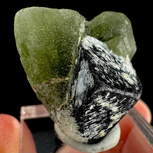 Peridot w/ magnetite | natural terminated crystal, mineral specimen from Pakistan