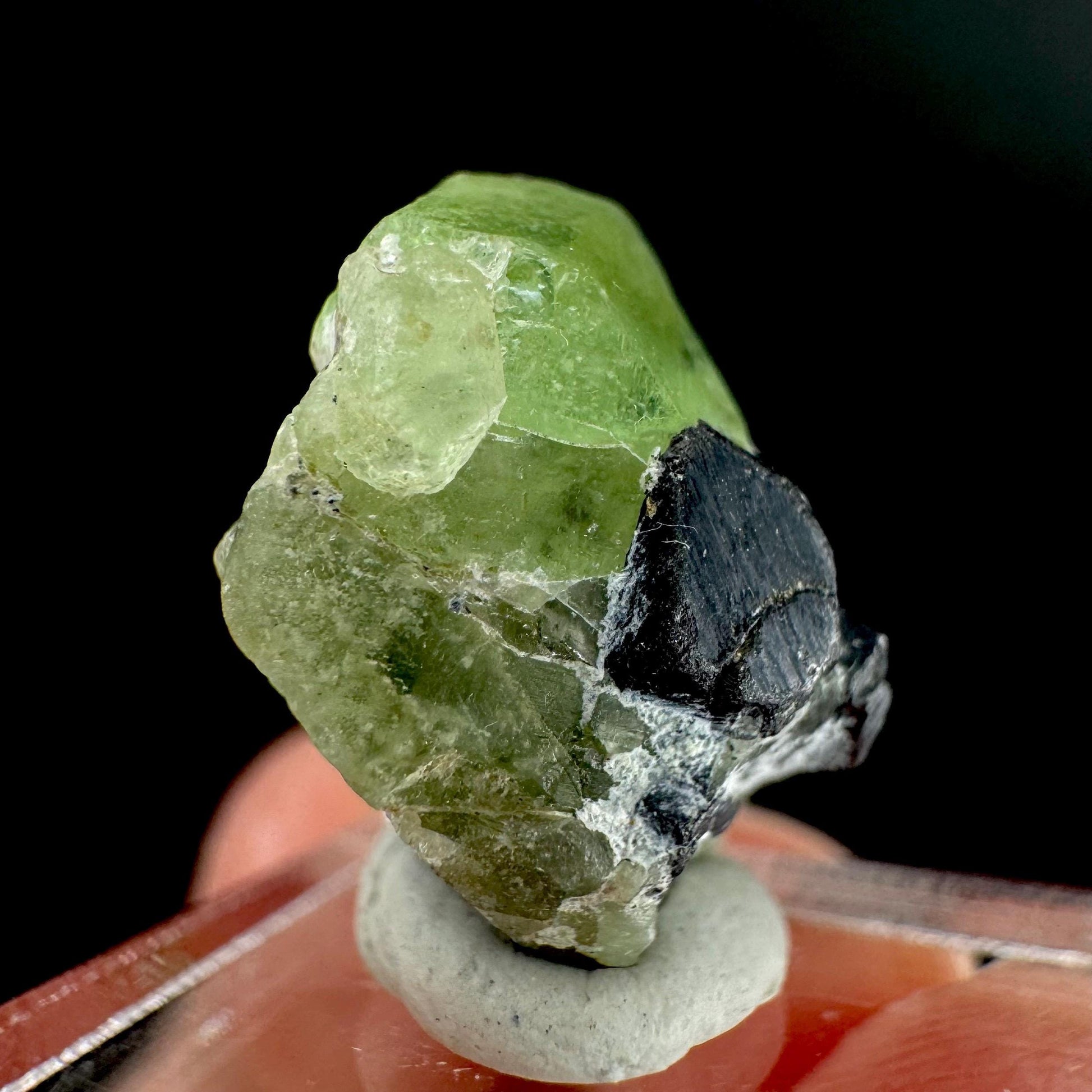 Peridot w/ magnetite | natural terminated crystal, mineral specimen from Pakistan