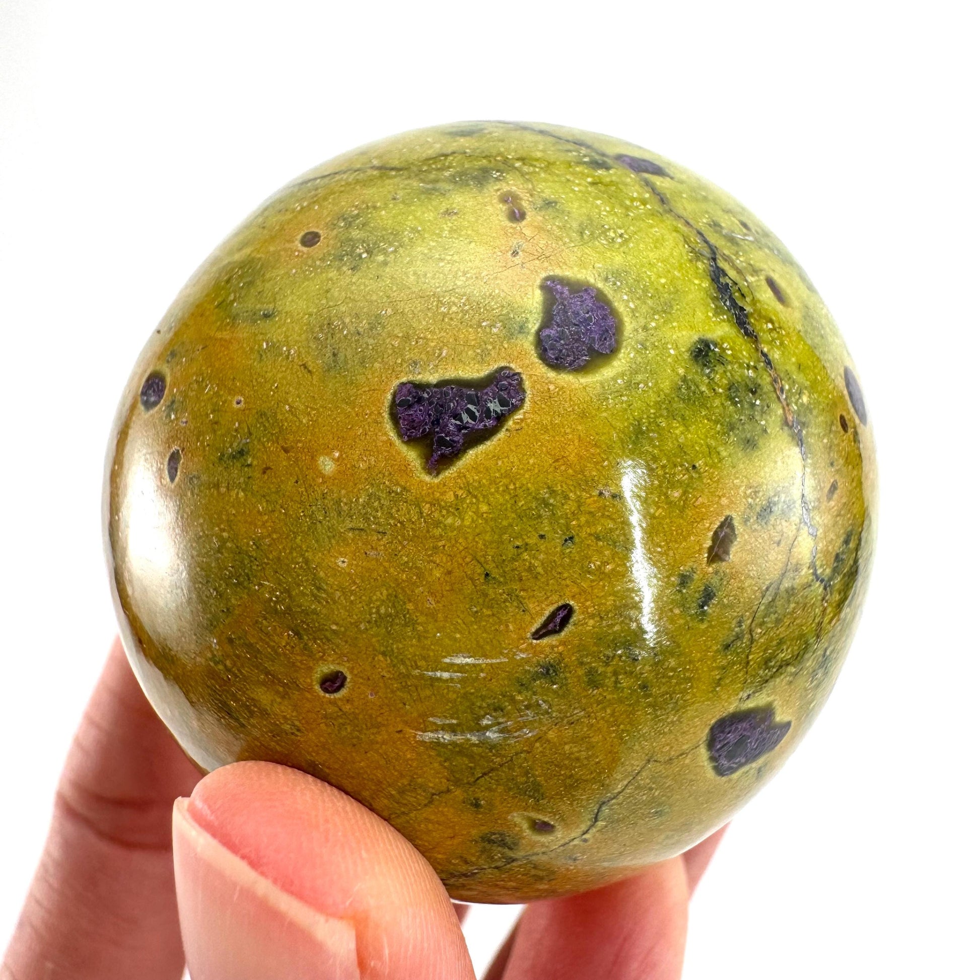 Atlantisite Sphere | Polished Stichtite in Serpentine, Crystal Ball from Tasmania