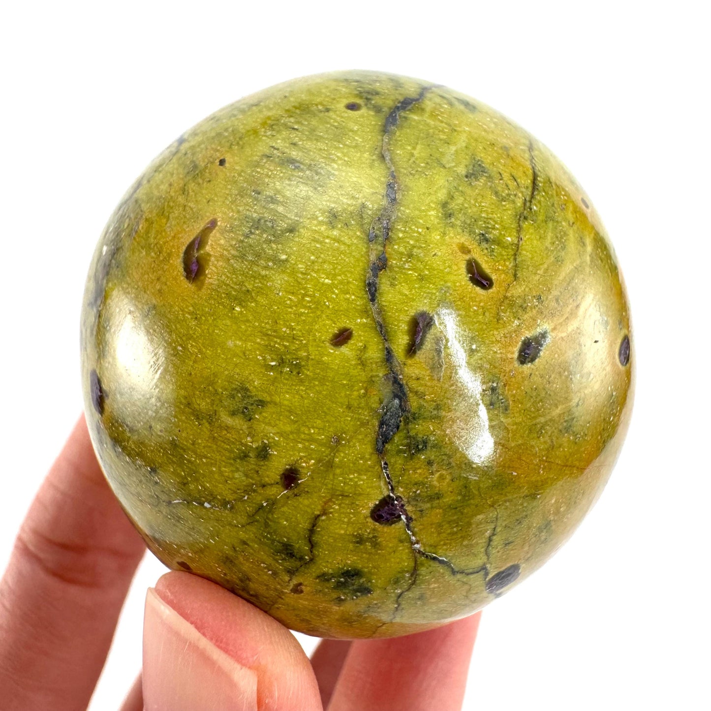 Atlantisite Sphere | Polished Stichtite in Serpentine, Crystal Ball from Tasmania