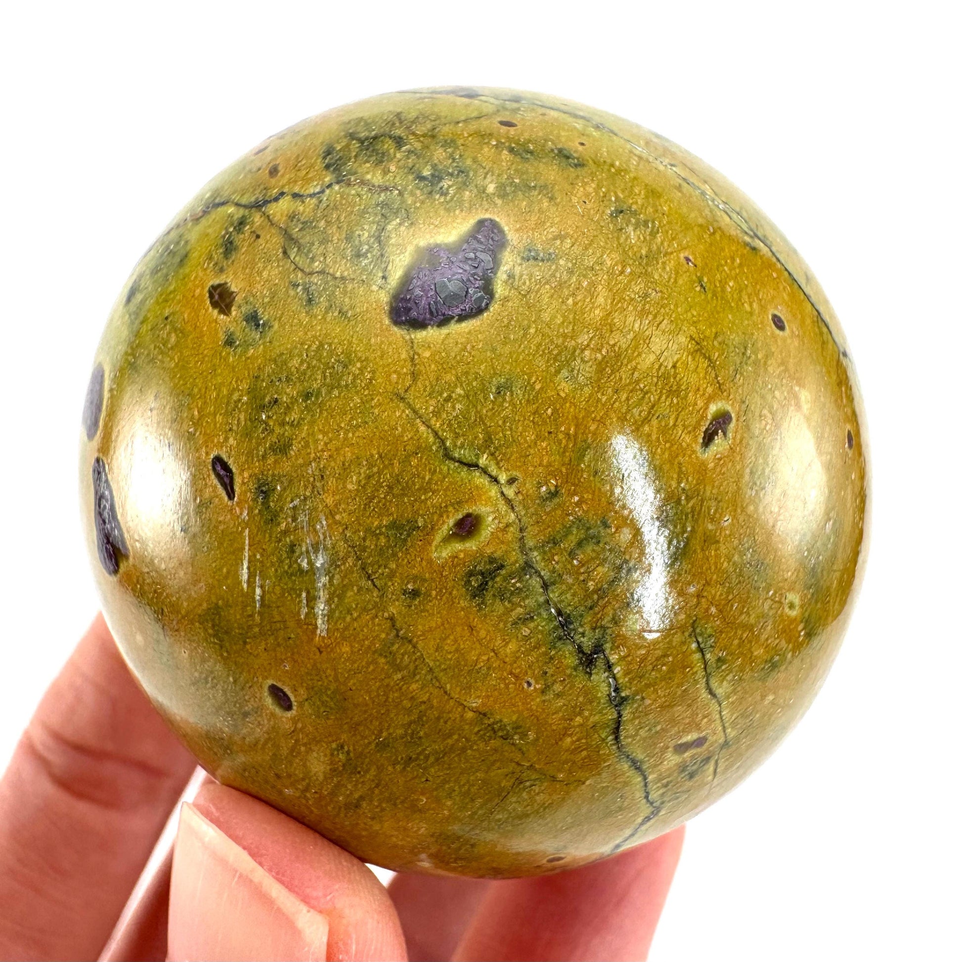 Atlantisite Sphere | Polished Stichtite in Serpentine, Crystal Ball from Tasmania