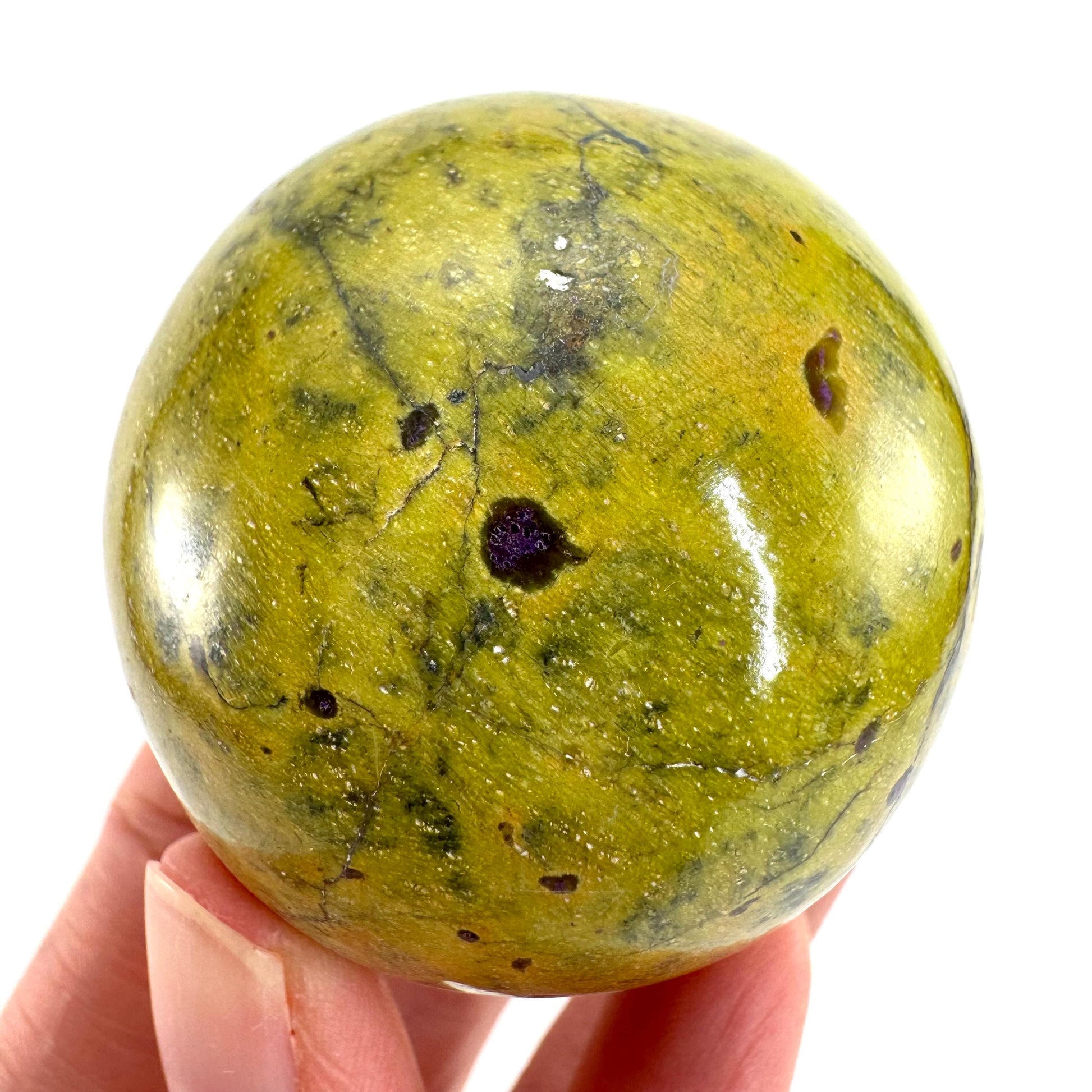 Atlantisite Sphere | Polished Stichtite in Serpentine, Crystal Ball from Tasmania