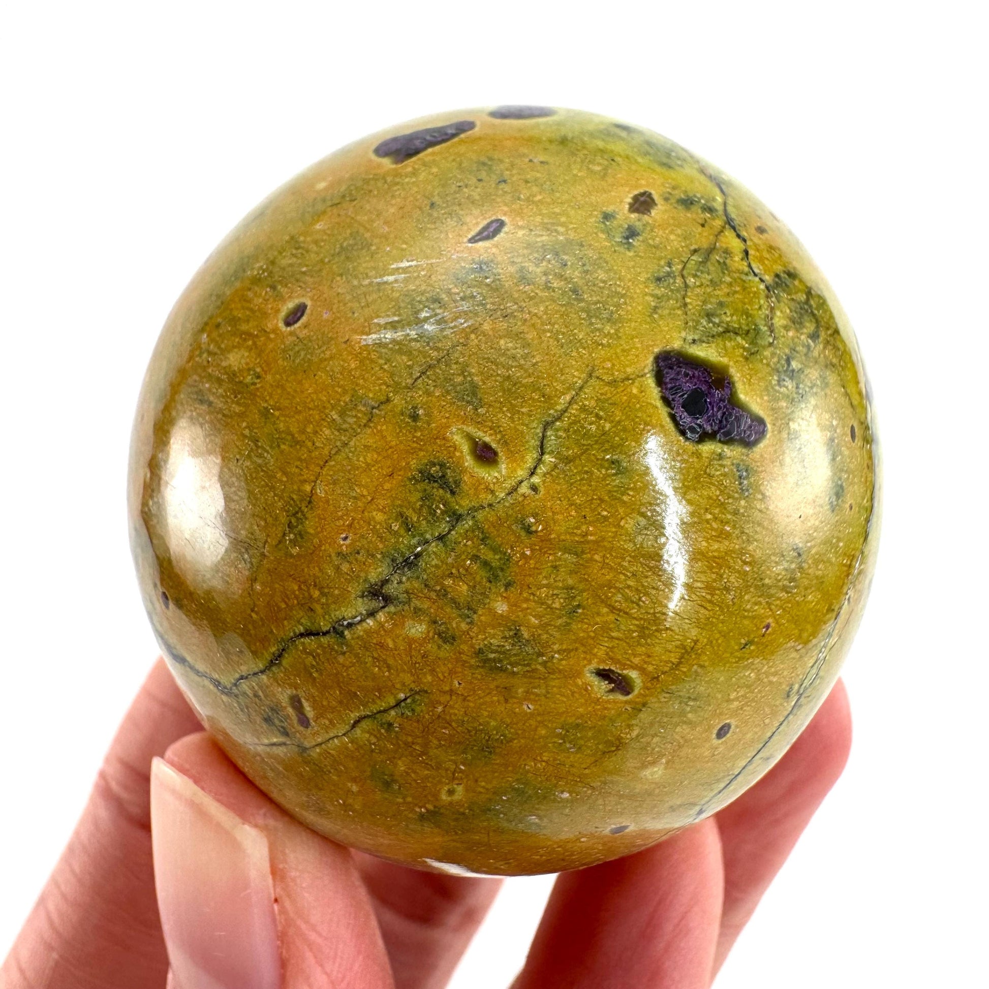 Atlantisite Sphere | Polished Stichtite in Serpentine, Crystal Ball from Tasmania