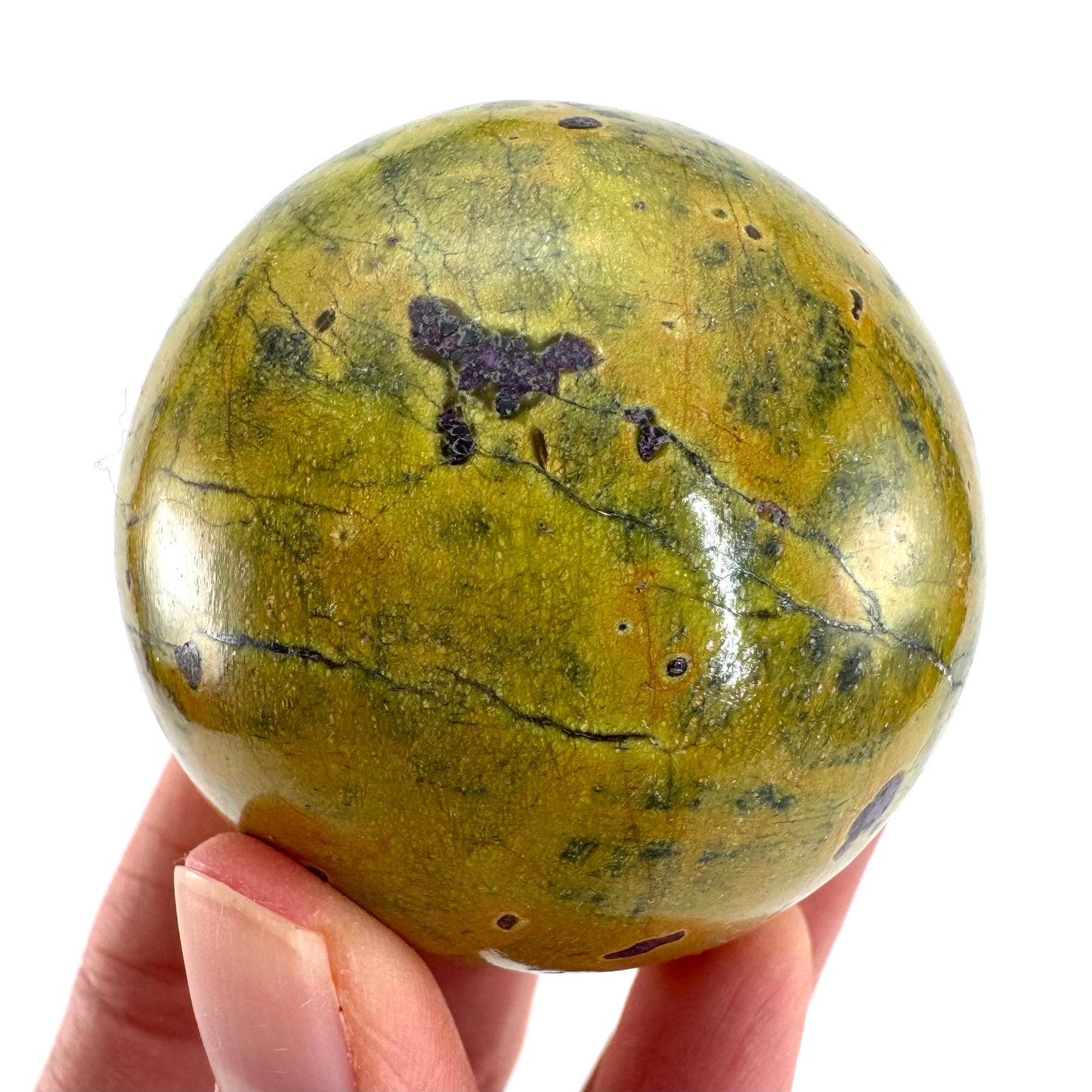 Atlantisite Sphere | Polished Stichtite in Serpentine, Crystal Ball from Tasmania