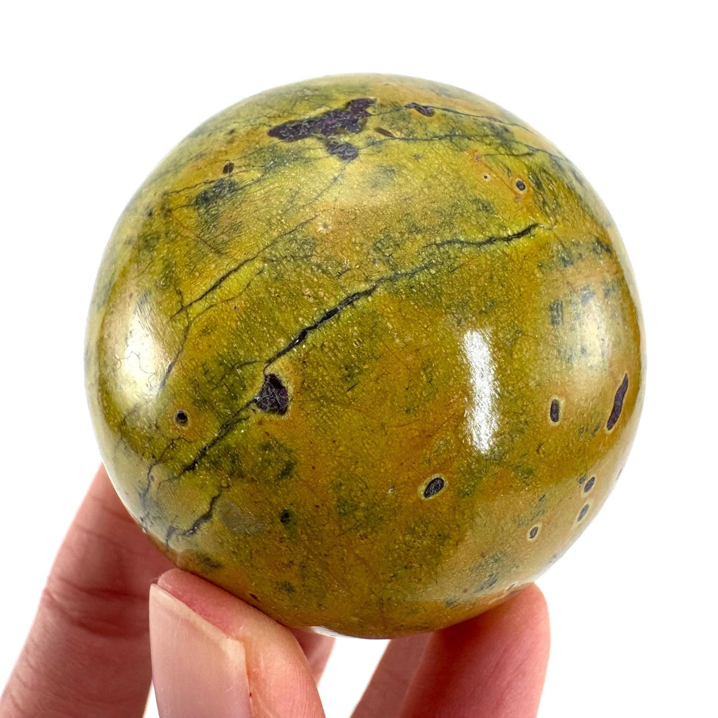 Atlantisite Sphere | Polished Stichtite in Serpentine, Crystal Ball from Tasmania