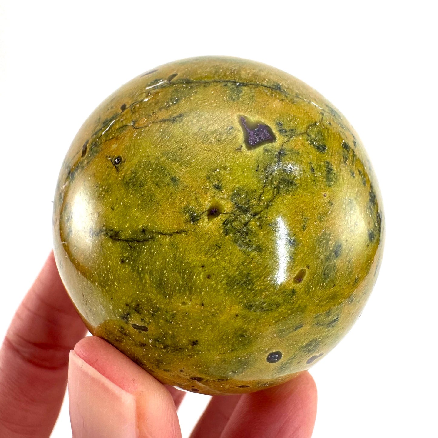 Atlantisite Sphere | Polished Stichtite in Serpentine, Crystal Ball from Tasmania