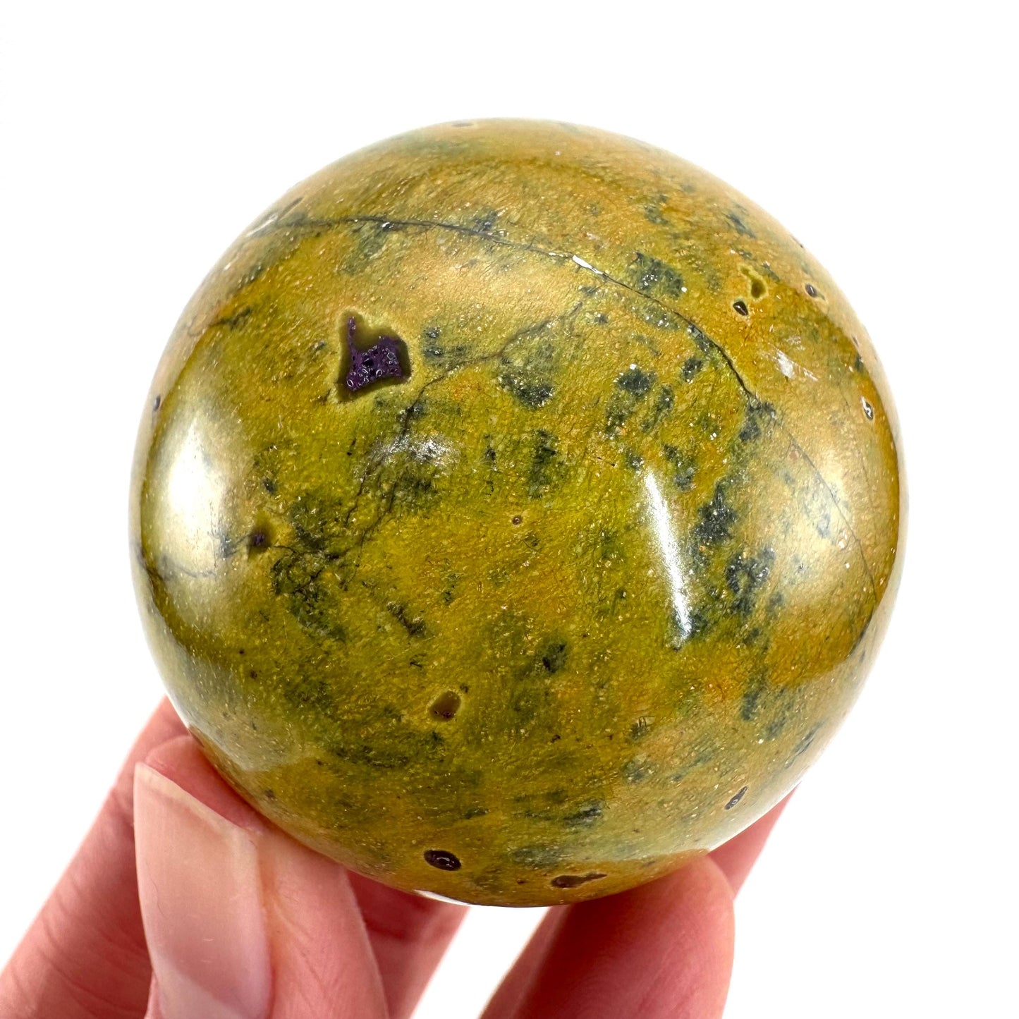 Atlantisite Sphere | Polished Stichtite in Serpentine, Crystal Ball from Tasmania
