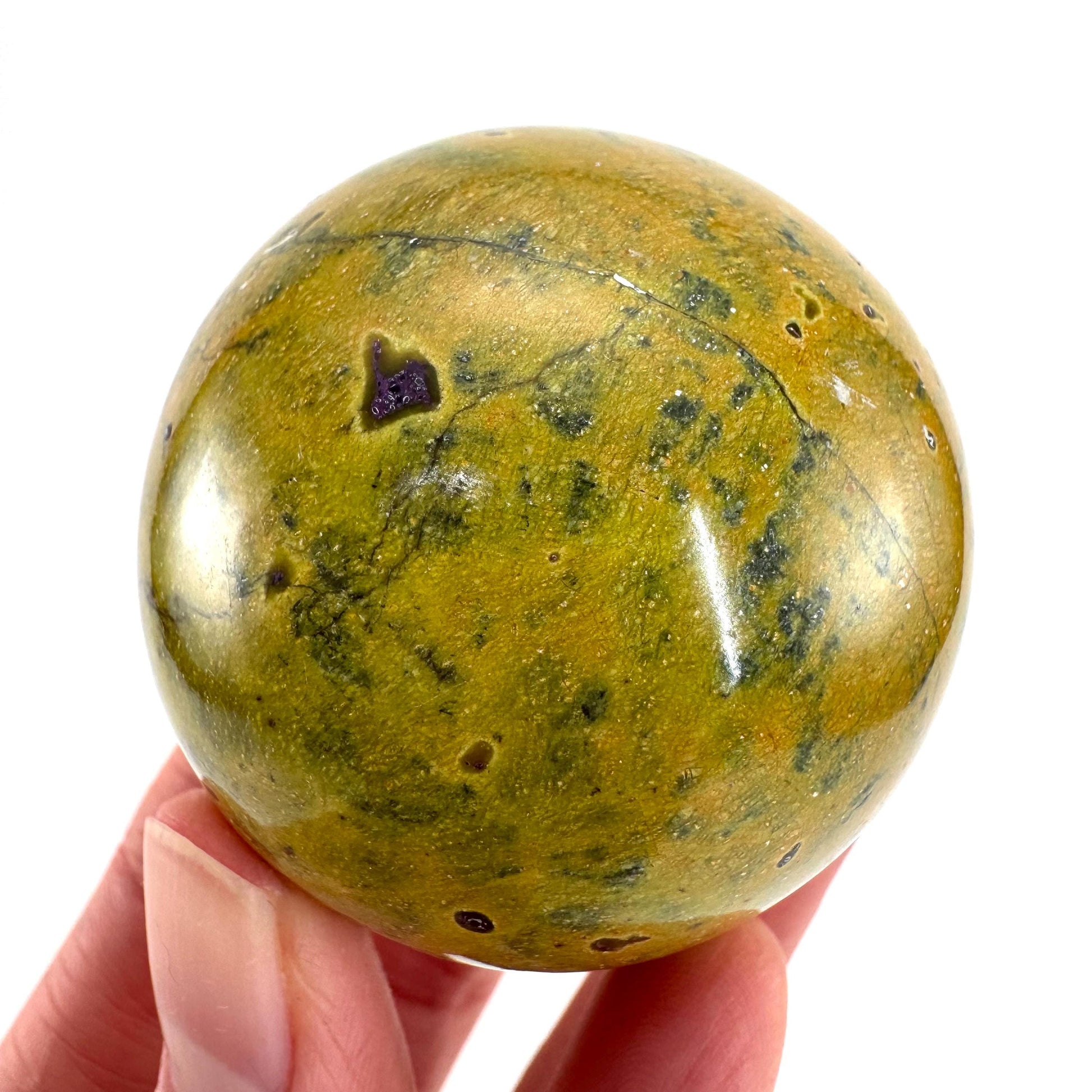 Atlantisite Sphere | Polished Stichtite in Serpentine, Crystal Ball from Tasmania