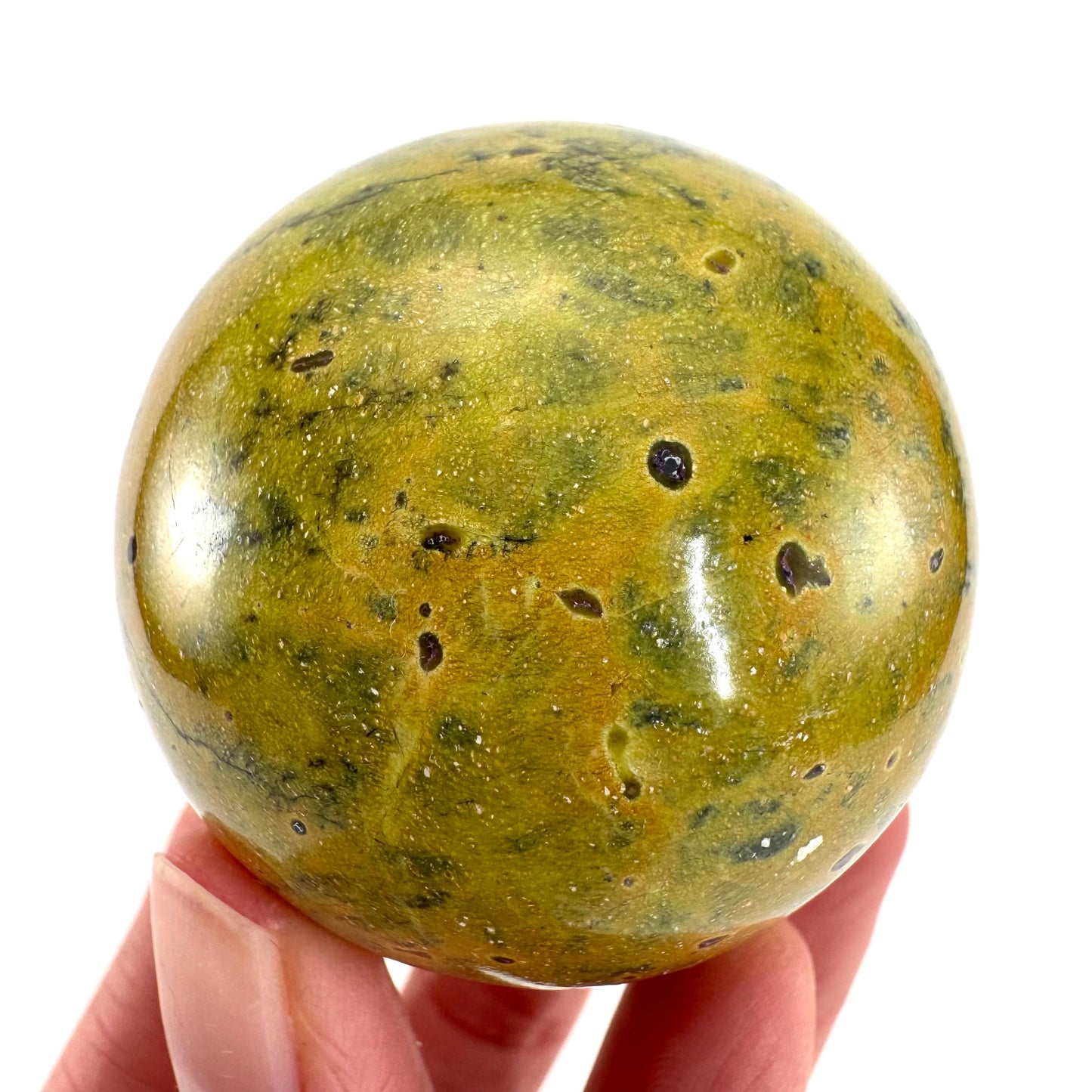 Atlantisite Sphere | Polished Stichtite in Serpentine, Crystal Ball from Tasmania