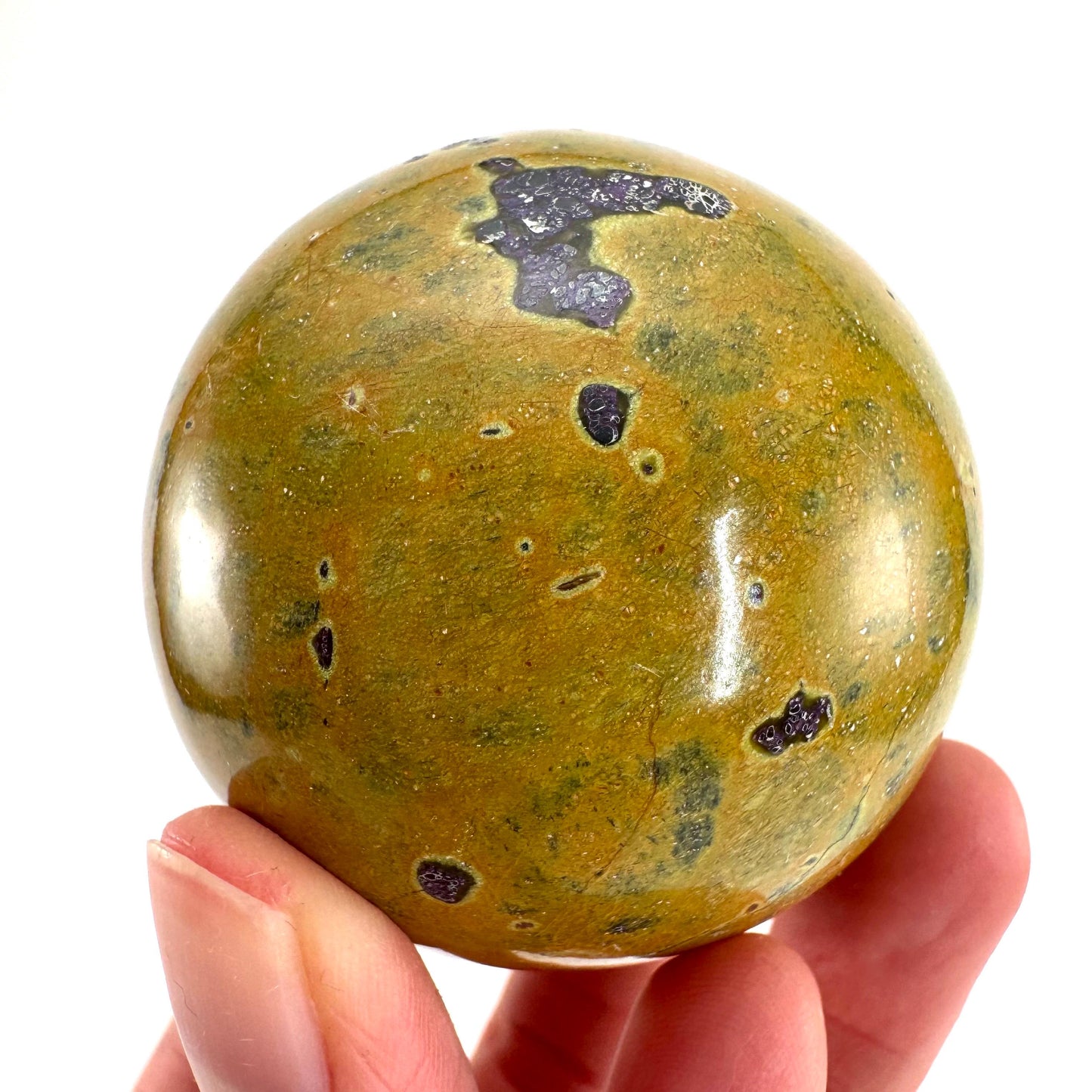 Atlantisite Sphere | Polished Stichtite in Serpentine, Crystal Ball from Tasmania