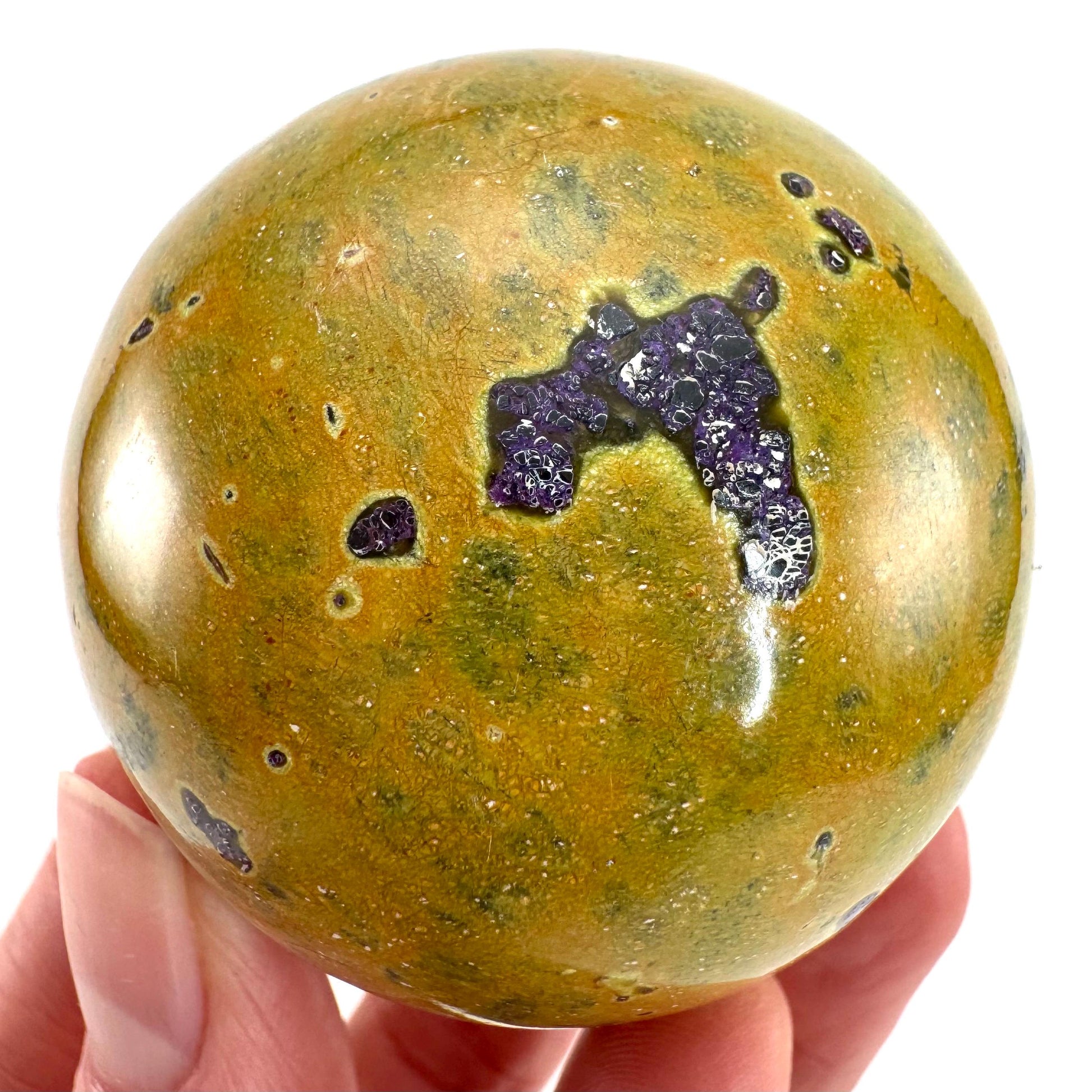 Atlantisite Sphere | Polished Stichtite in Serpentine, Crystal Ball from Tasmania