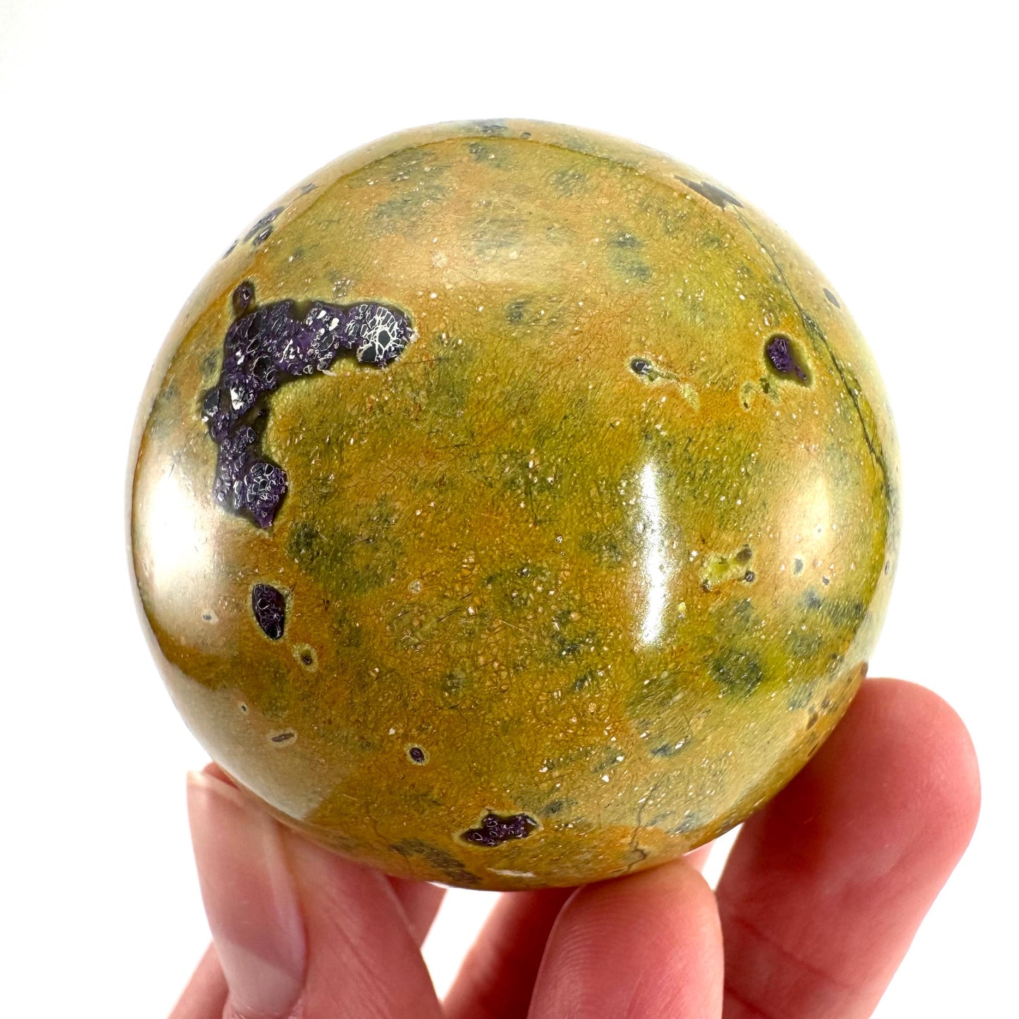 Atlantisite Sphere | Polished Stichtite in Serpentine, Crystal Ball from Tasmania