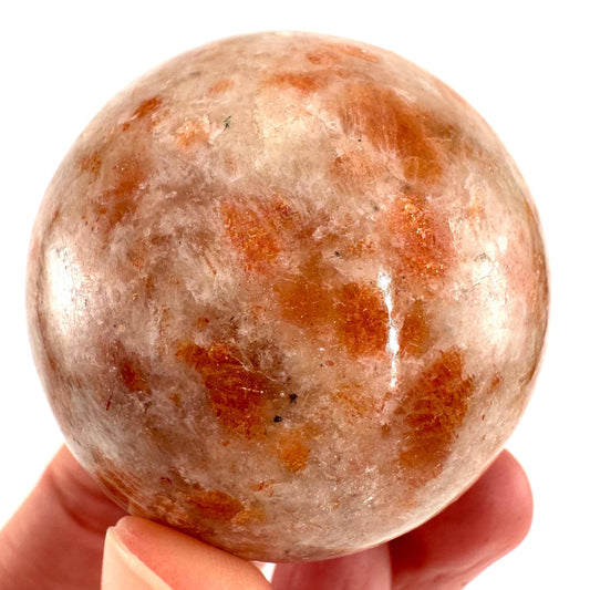 Orange Sunstone Sphere | Polished Flashy Crystal Ball