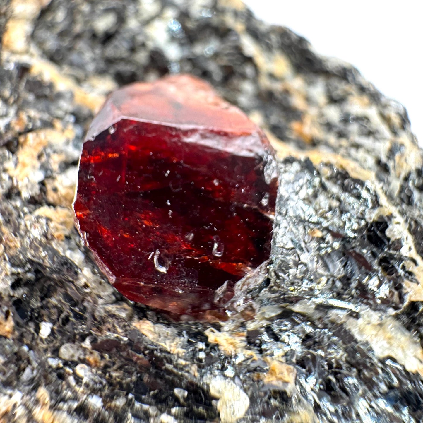 Red Zircon on Matrix | natural red crystal, mineral specimen from Pakistan
