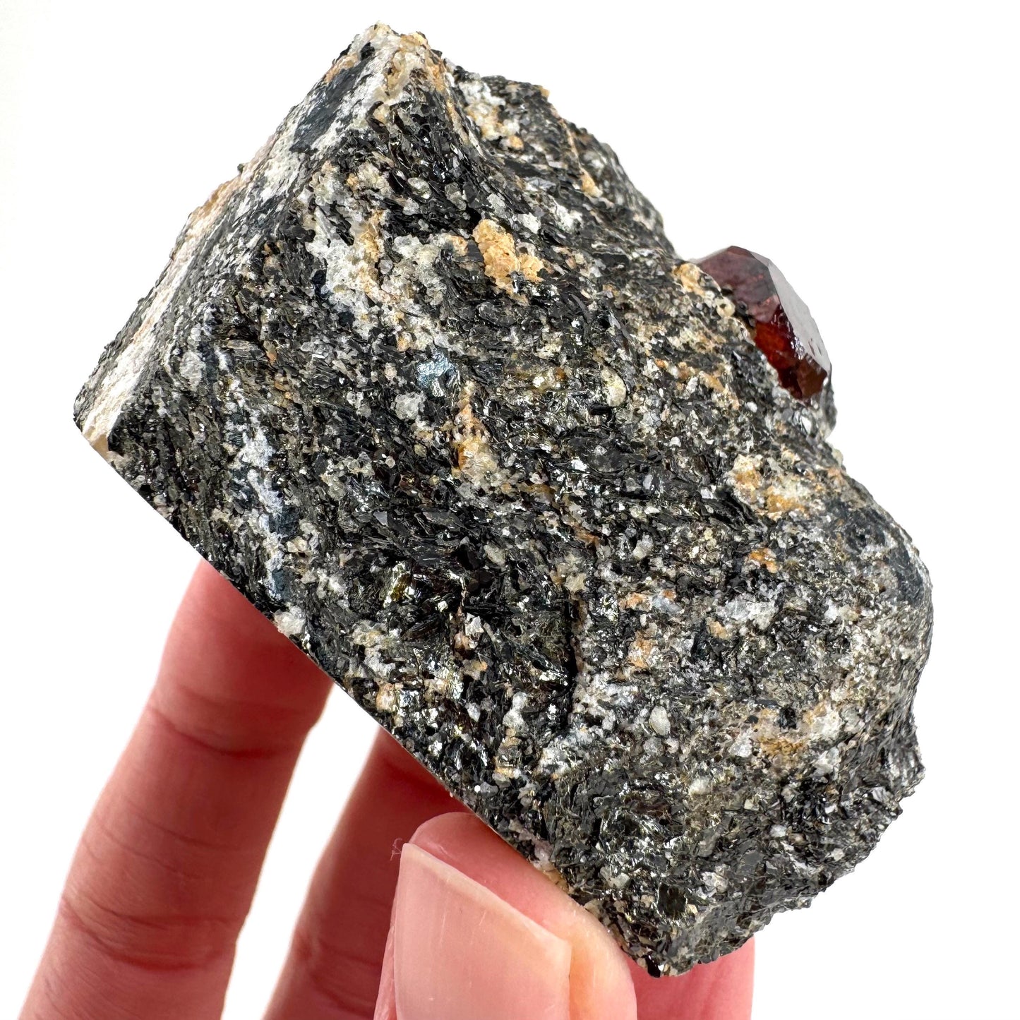 Red Zircon on Matrix | natural red crystal, mineral specimen from Pakistan