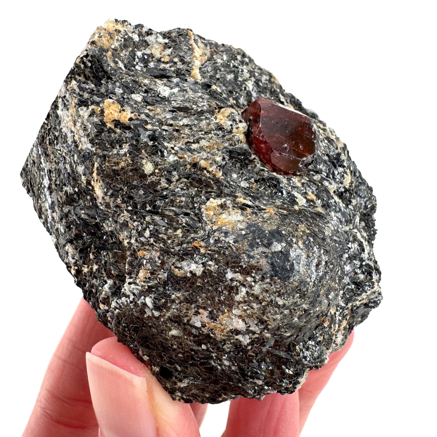 Red Zircon on Matrix | natural red crystal, mineral specimen from Pakistan