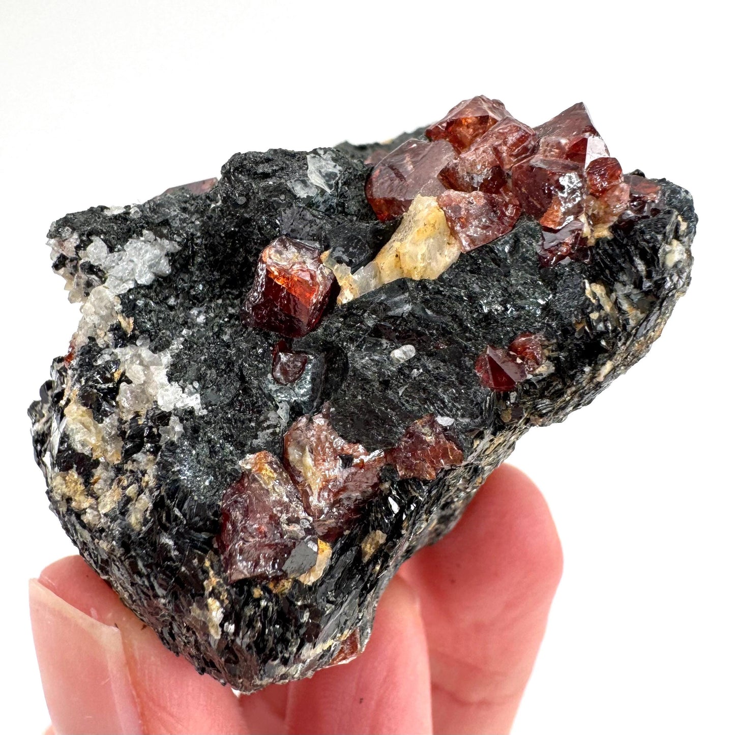 Red Zircon on Matrix | natural red crystal, mineral specimen from Pakistan