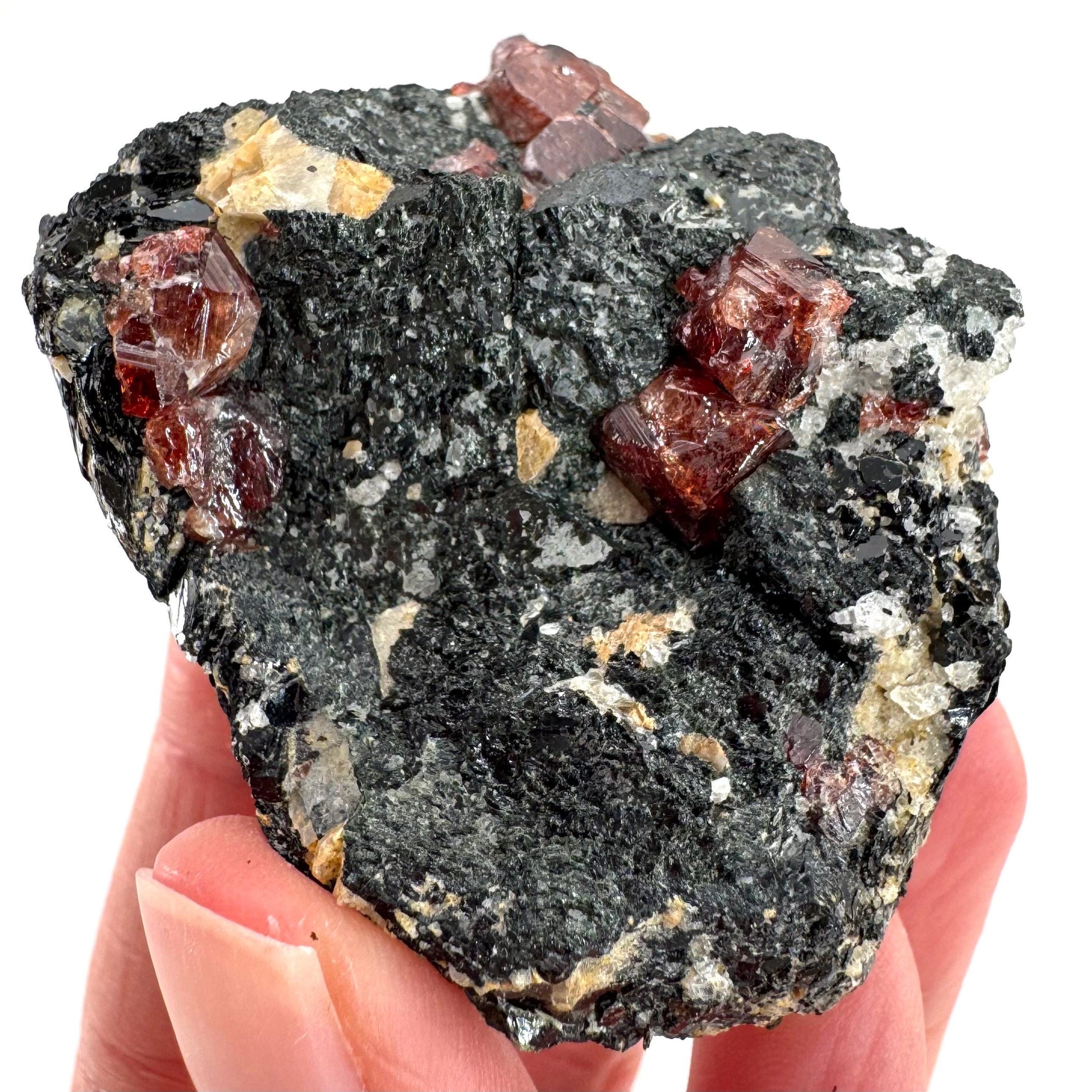 Red Zircon on Matrix | natural red crystal, mineral specimen from Pakistan