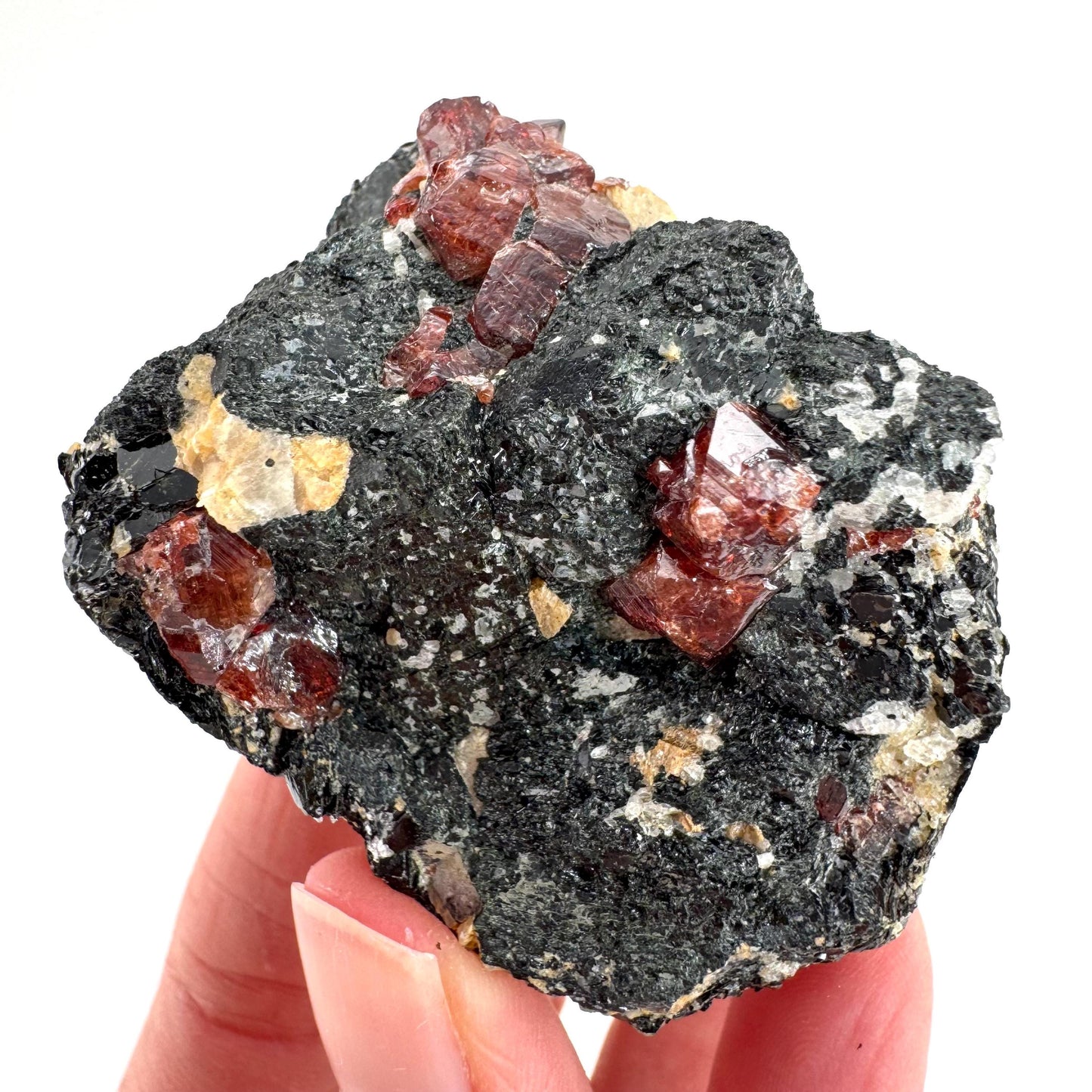 Red Zircon on Matrix | natural red crystal, mineral specimen from Pakistan