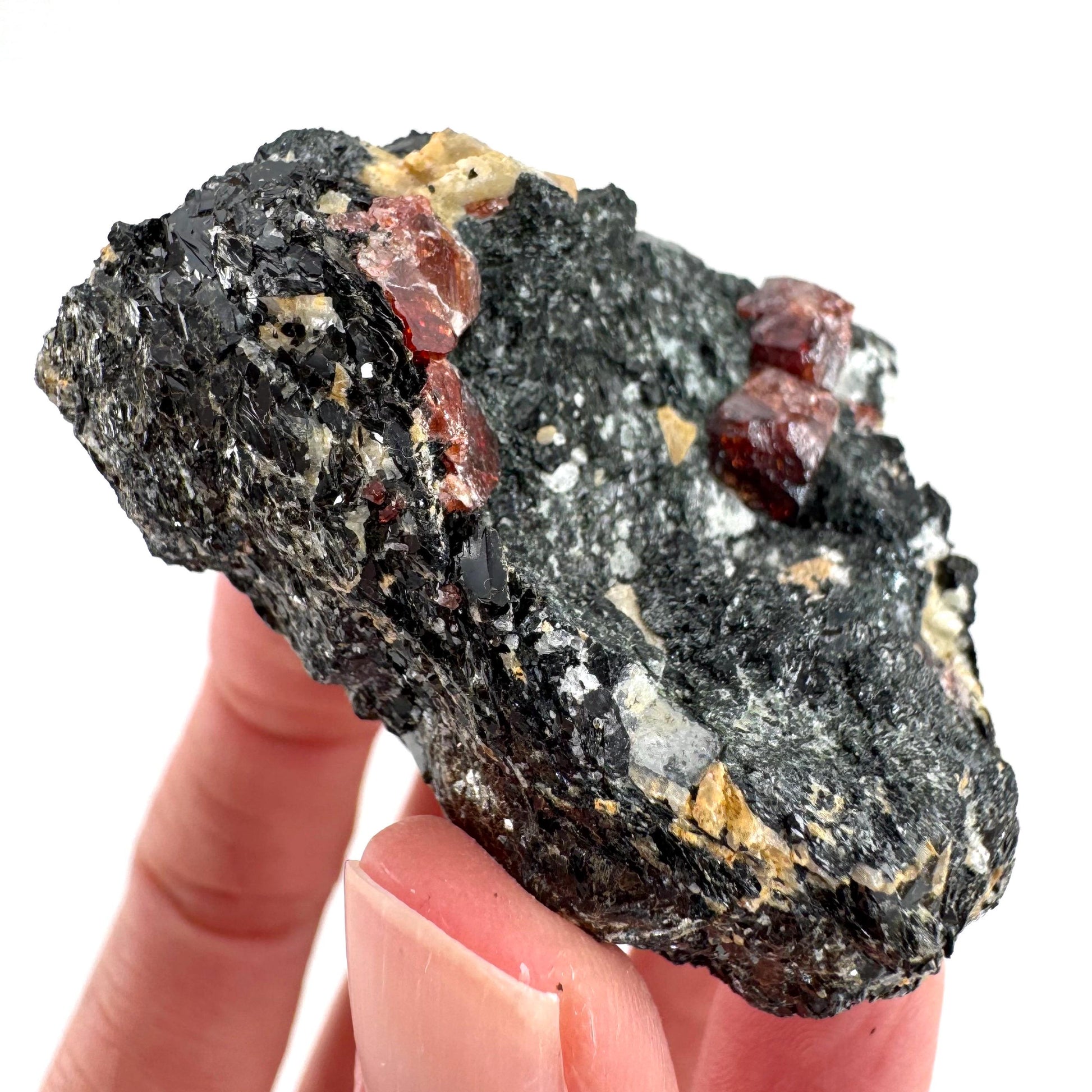 Red Zircon on Matrix | natural red crystal, mineral specimen from Pakistan