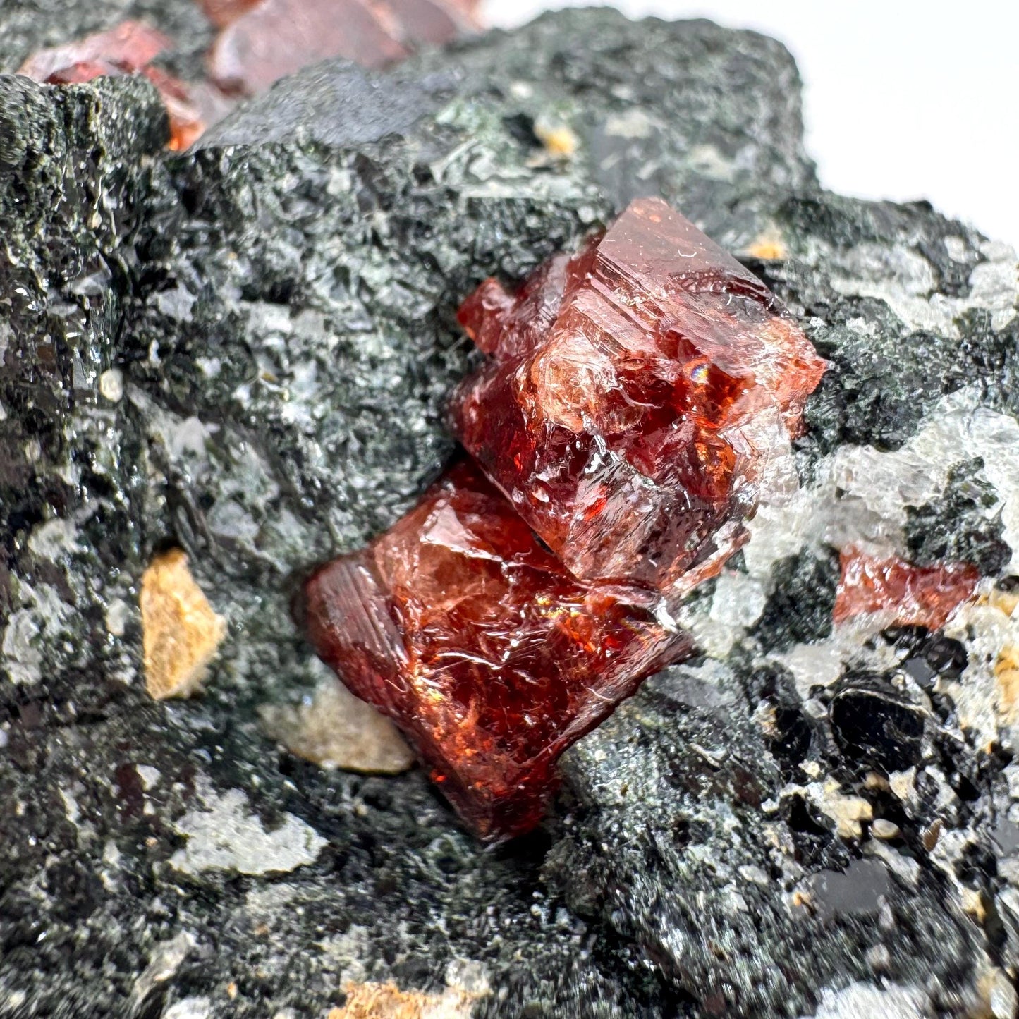 Red Zircon on Matrix | natural red crystal, mineral specimen from Pakistan