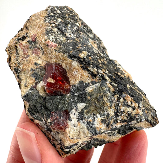 Red Zircon on Matrix | natural red crystal, mineral specimen from Pakistan