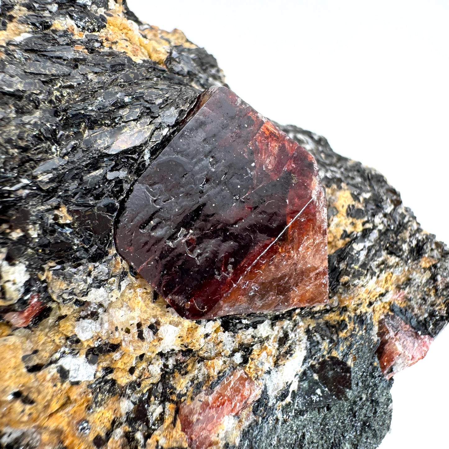 Red Zircon on Matrix | natural red crystal, mineral specimen from Pakistan