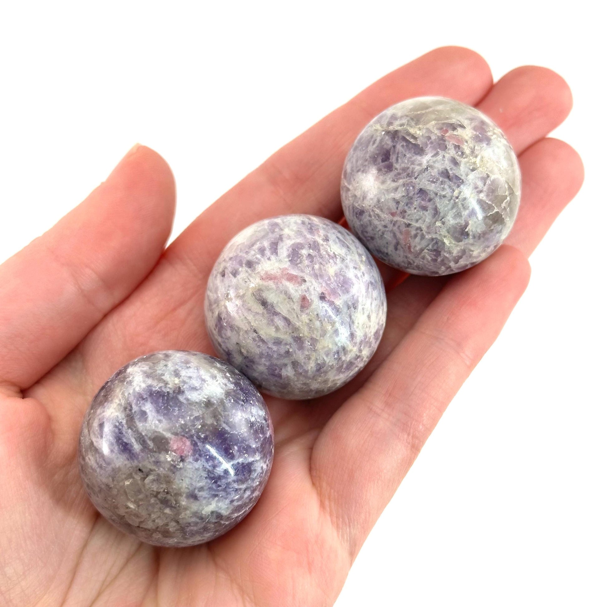 Unicorn Stone Sphere | Polished Crystal Ball with Lepidolite & Pink Tourmaline (Heart Chakra)