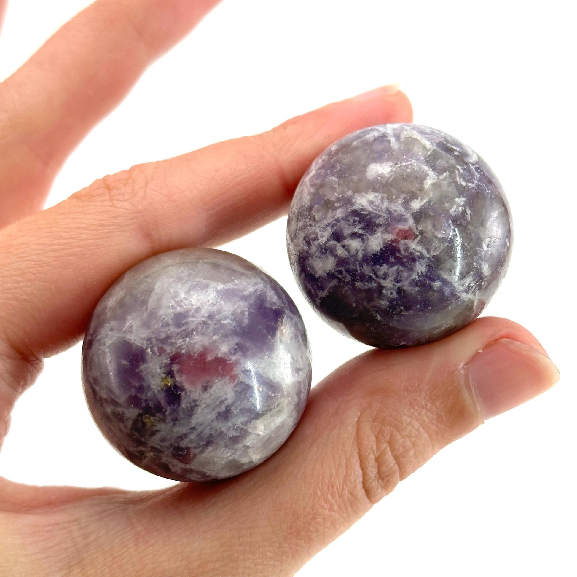 Unicorn Stone Sphere | Polished Crystal Ball with Lepidolite & Pink Tourmaline (Heart Chakra)