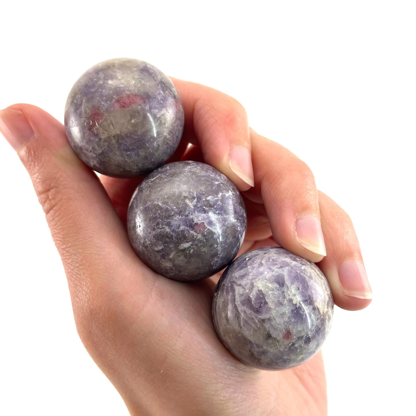 Unicorn Stone Sphere | Polished Crystal Ball with Lepidolite & Pink Tourmaline (Heart Chakra)