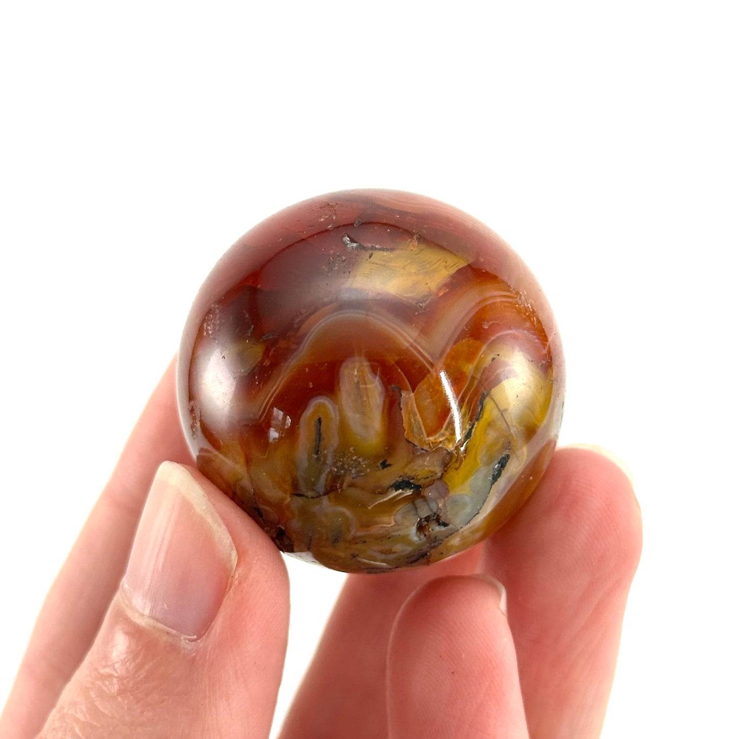 Carnelian Sphere | Red-Orange Polished Crystal Ball (Sacral Chakra)