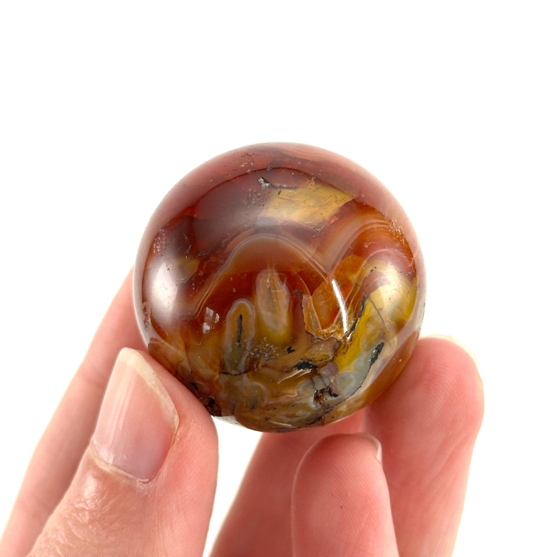 Carnelian Sphere | Red-Orange Polished Crystal Ball (Sacral Chakra)