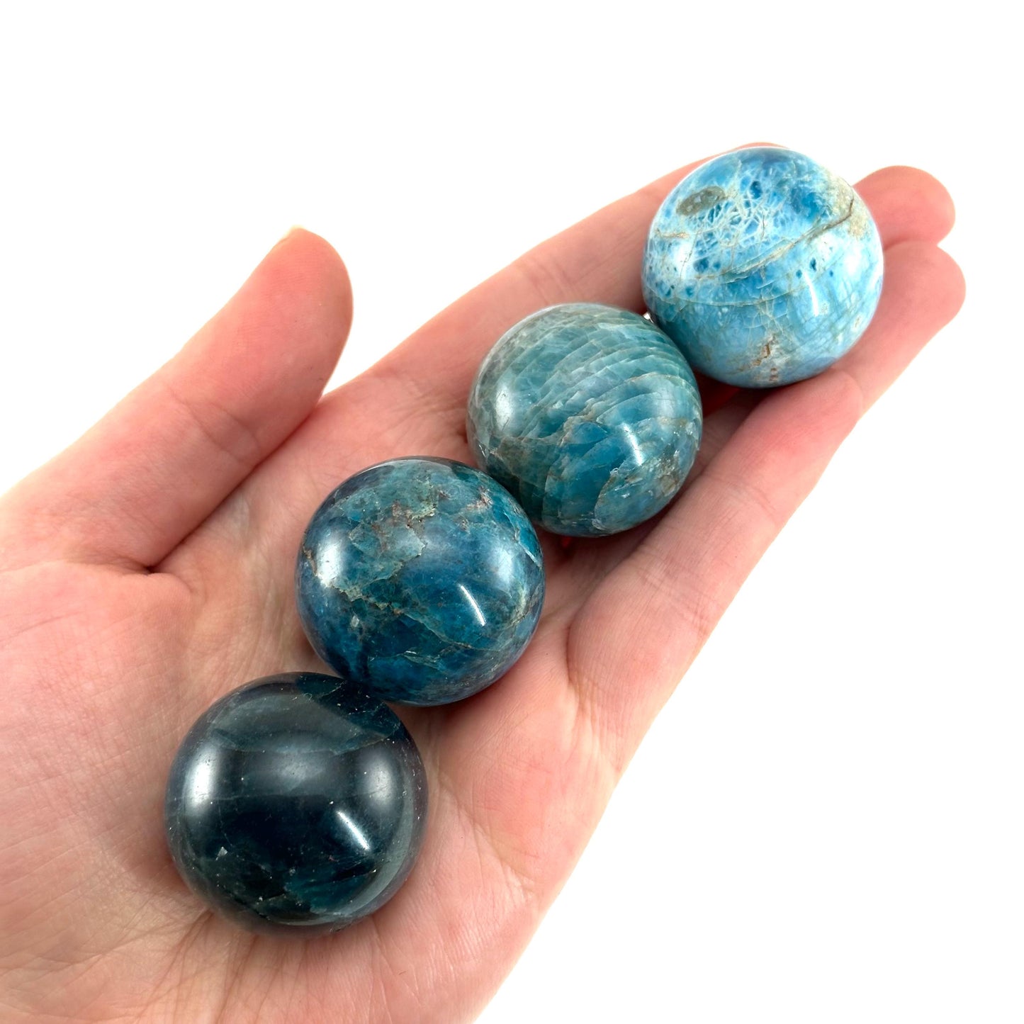 Blue Apatite Sphere | Polished Crystal Ball (Throat Chakra)