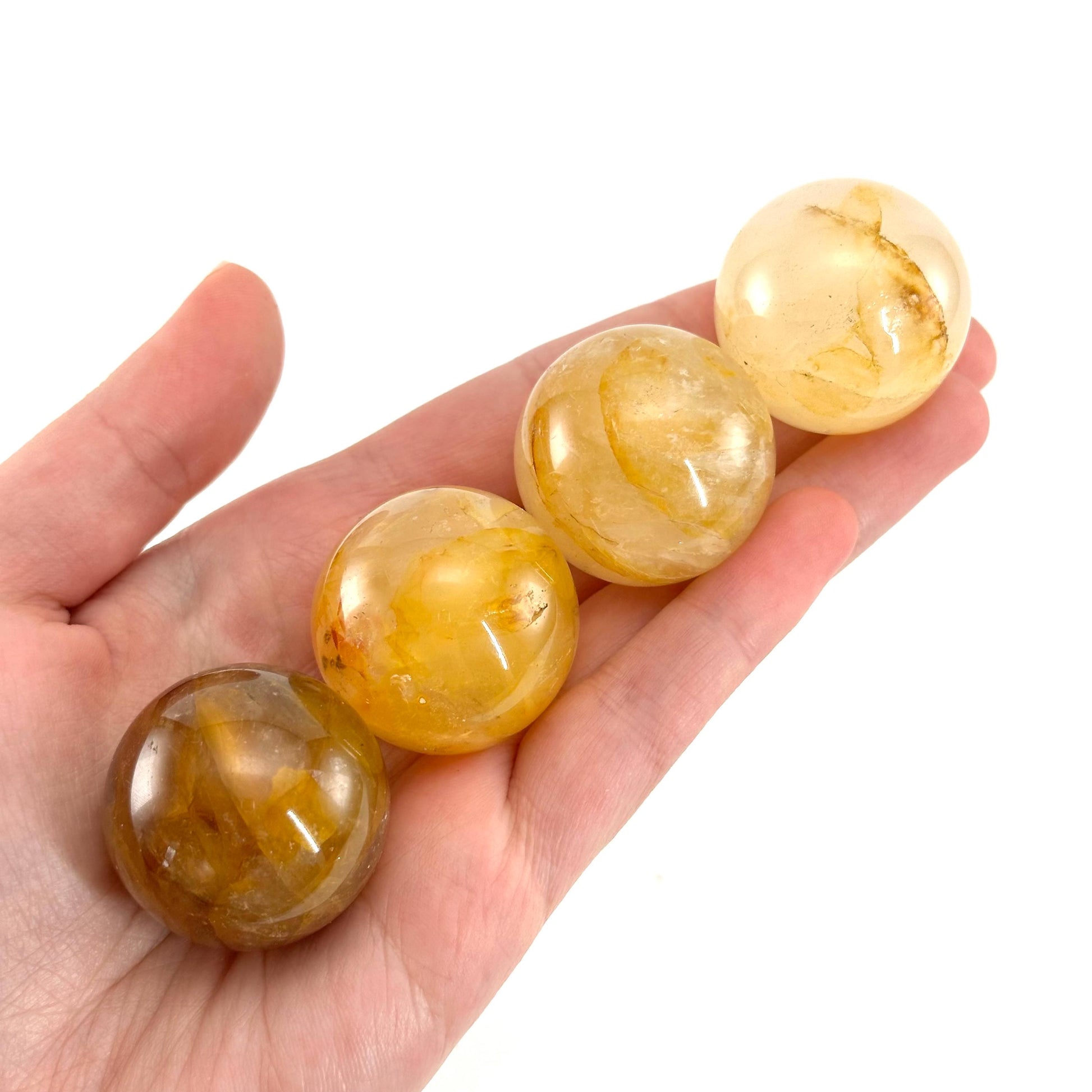Golden Healer Quartz Sphere | Polished Yellow Crystal Ball (Solar Plexus Chakra)