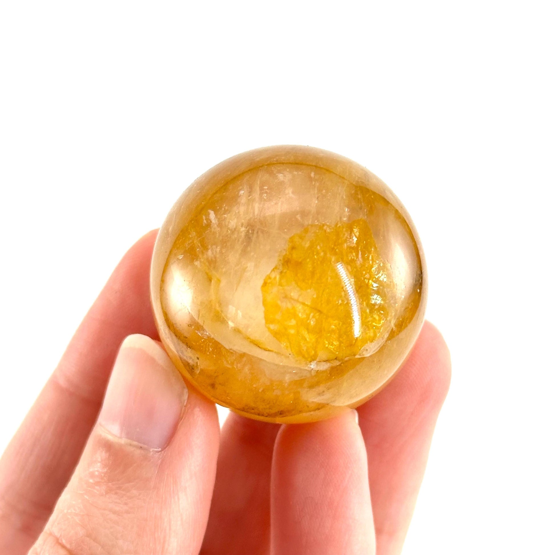 Golden Healer Quartz Sphere | Polished Yellow Crystal Ball (Solar Plexus Chakra)