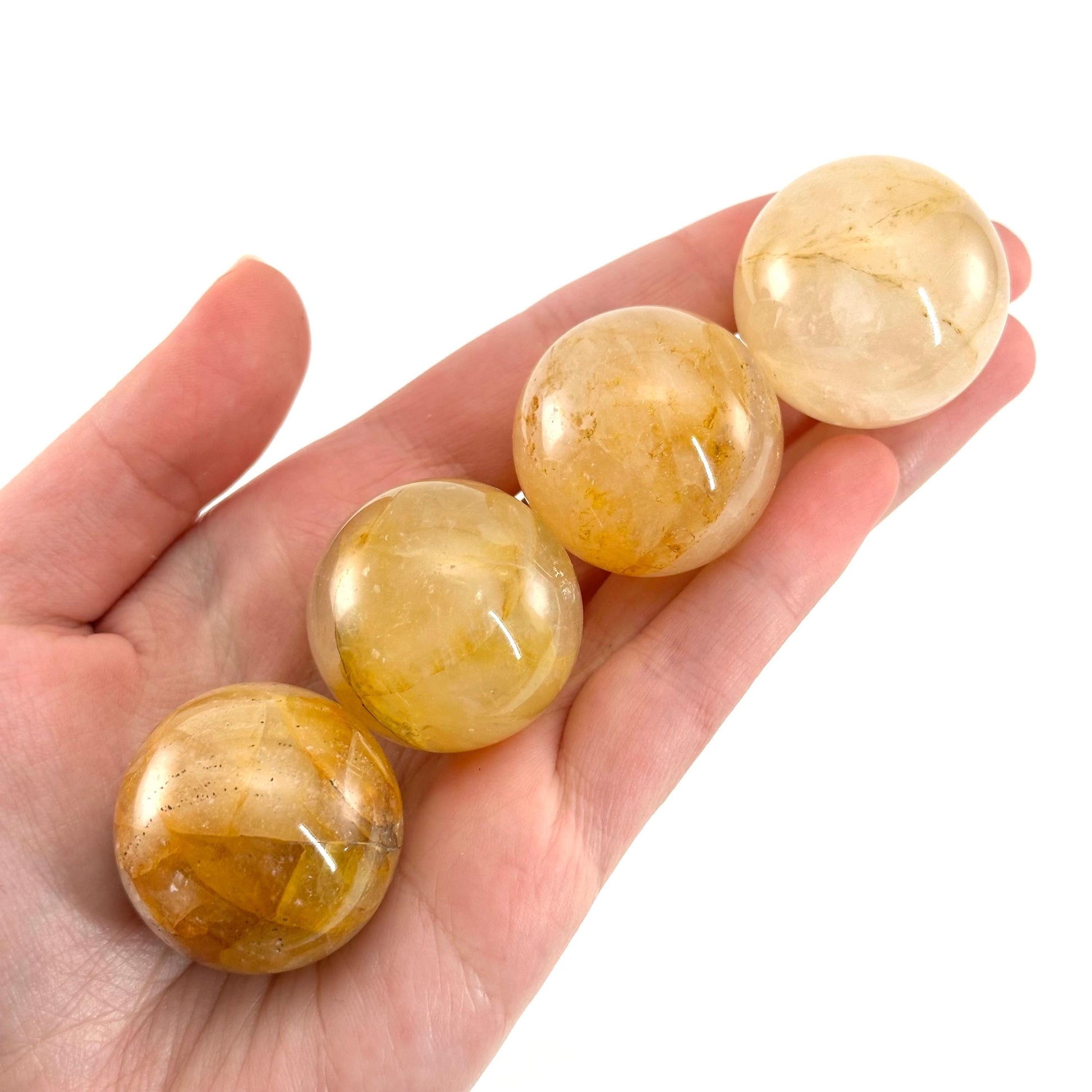 Golden Healer Quartz Sphere | Polished Yellow Crystal Ball (Solar Plexus Chakra)