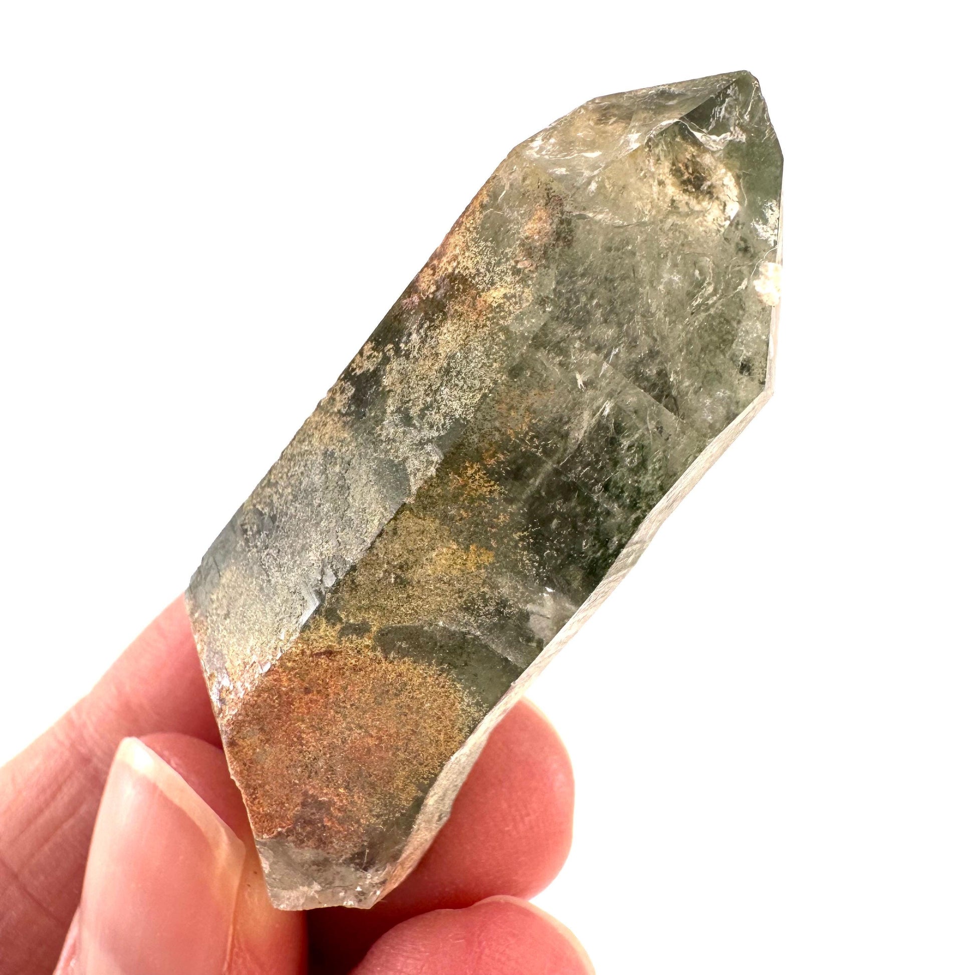 Chlorite Quartz | green phantom crystal, mineral specimen from Pakistan