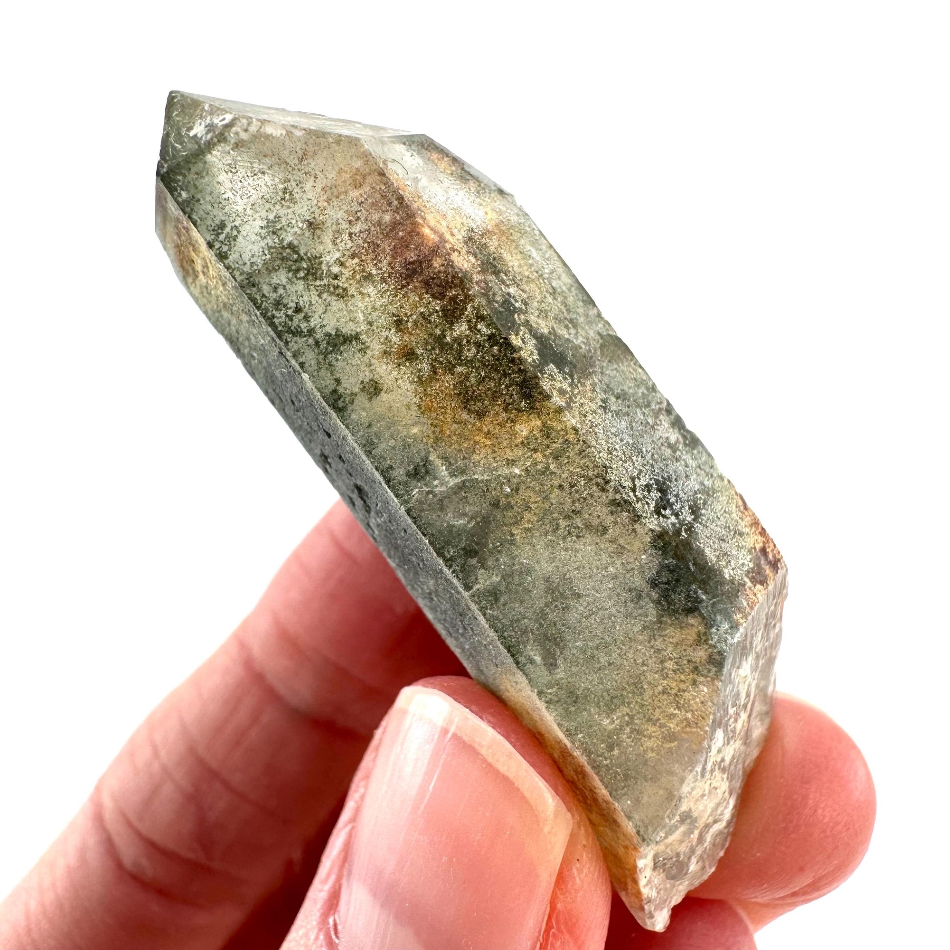 Chlorite Quartz | green phantom crystal, mineral specimen from Pakistan