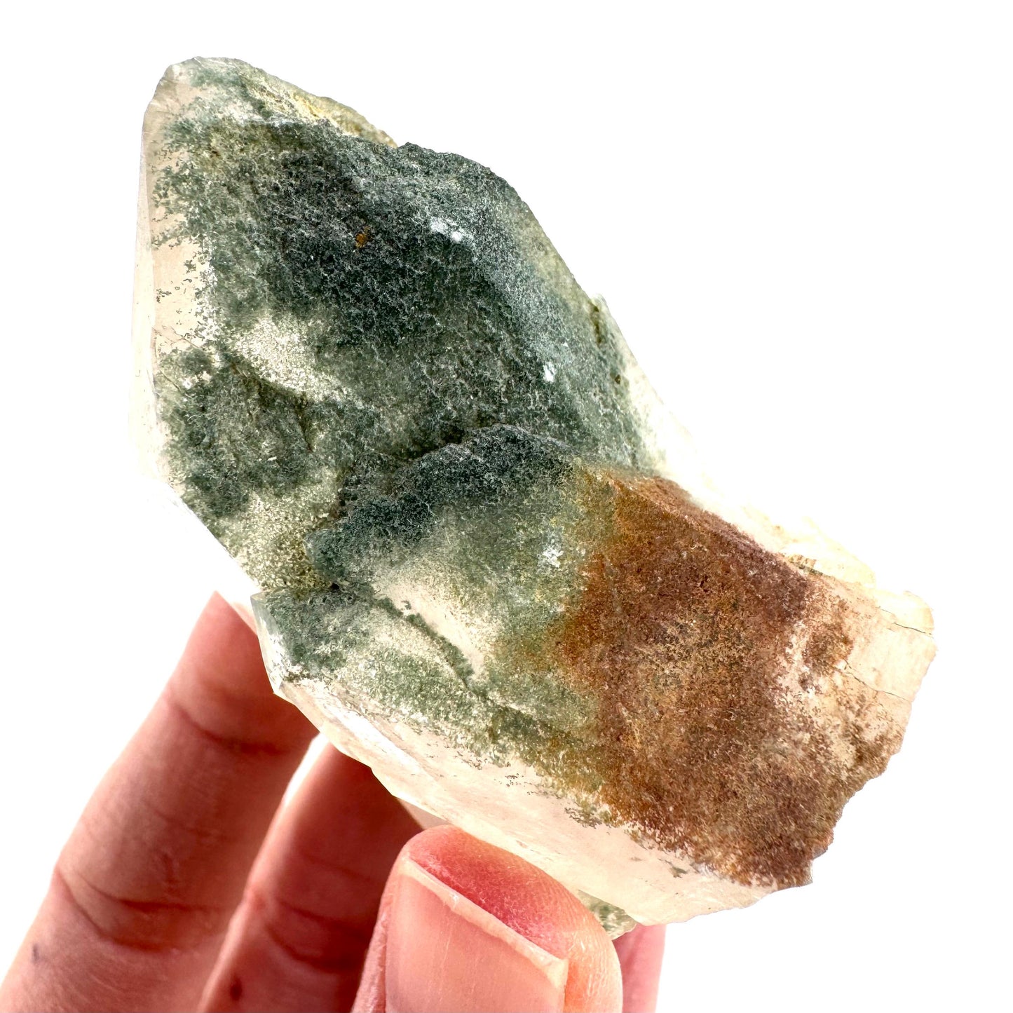 Chlorite Quartz | green phantom crystal, mineral specimen from Pakistan