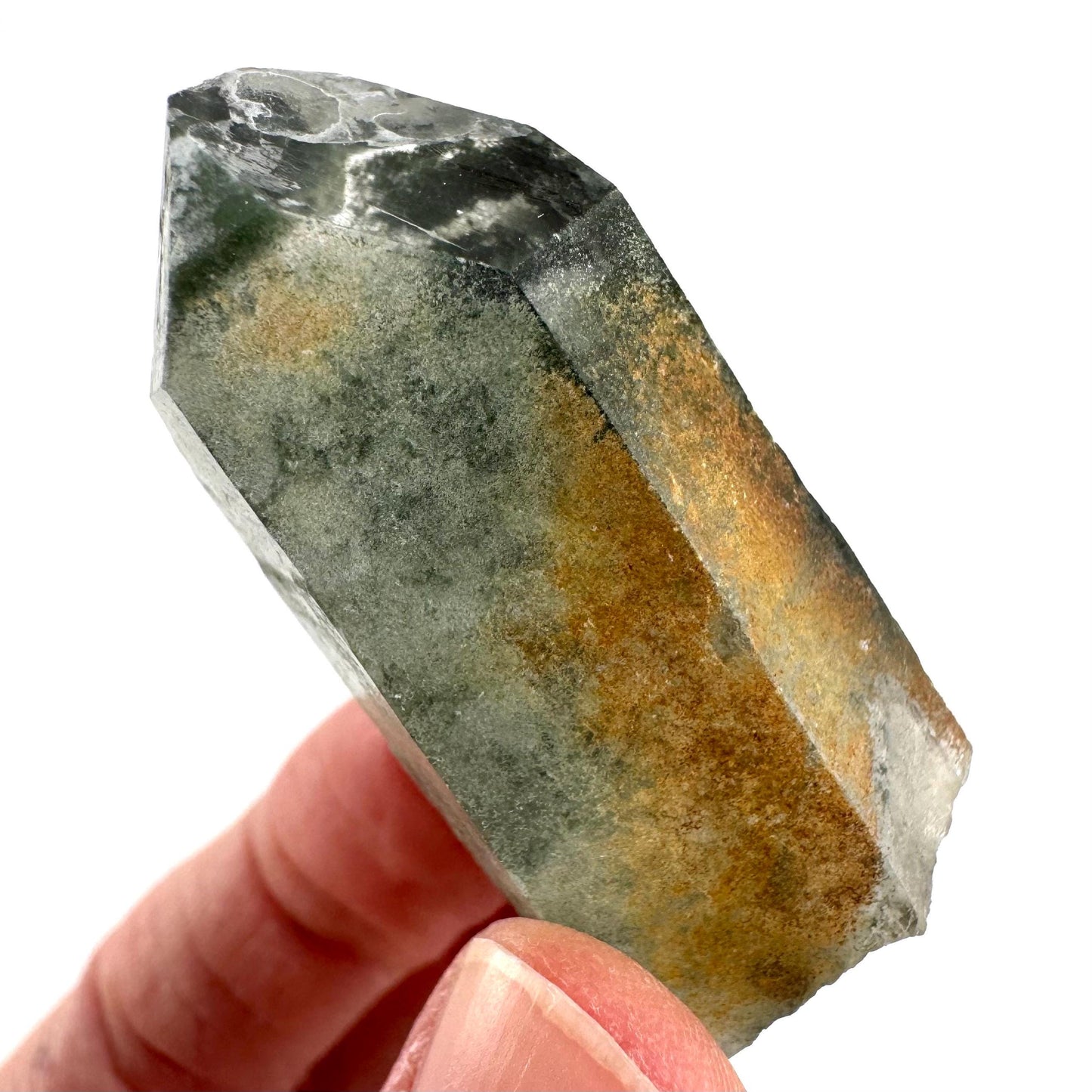 Chlorite Quartz | green phantom crystal, mineral specimen from Pakistan