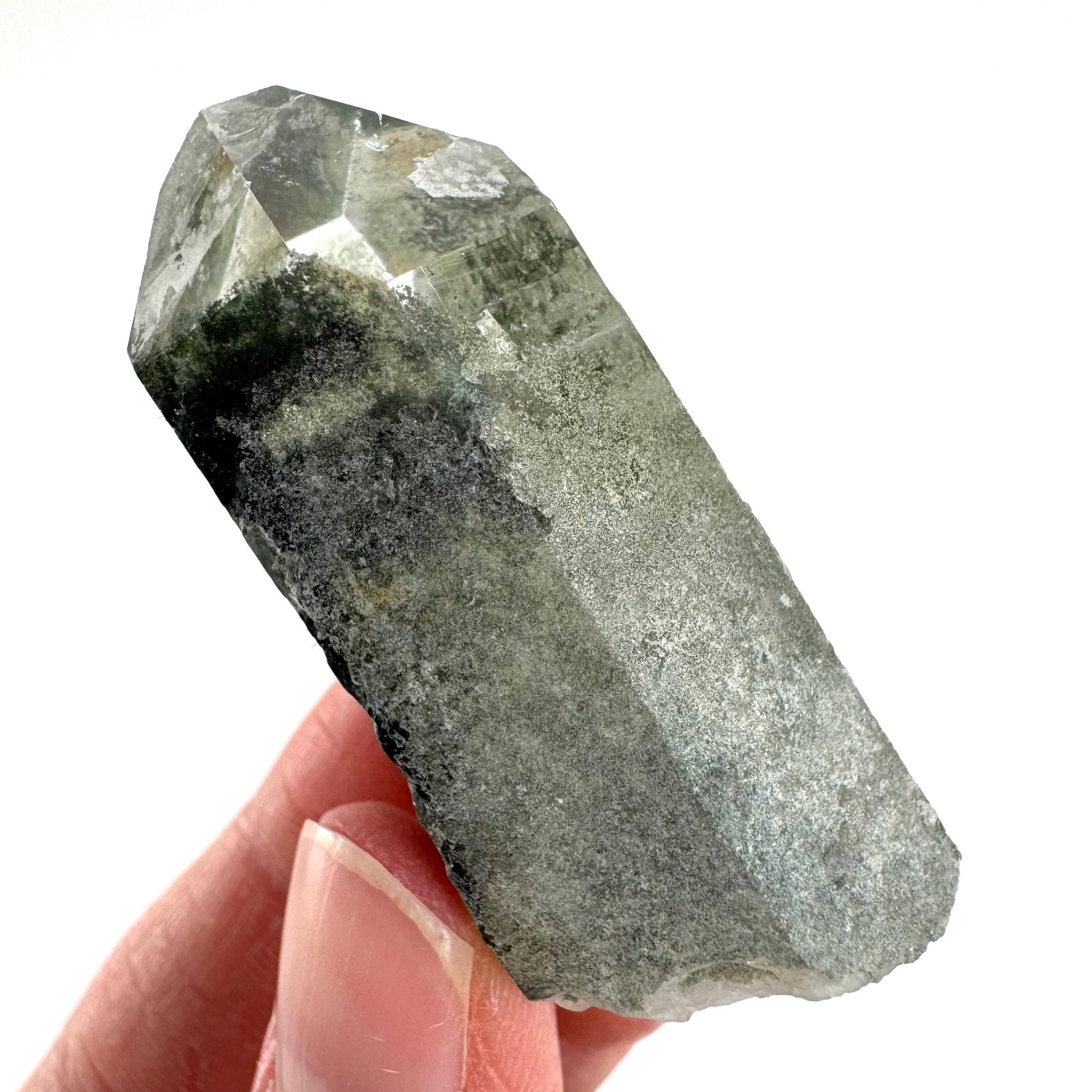 Chlorite Quartz | green phantom crystal, mineral specimen from Pakistan