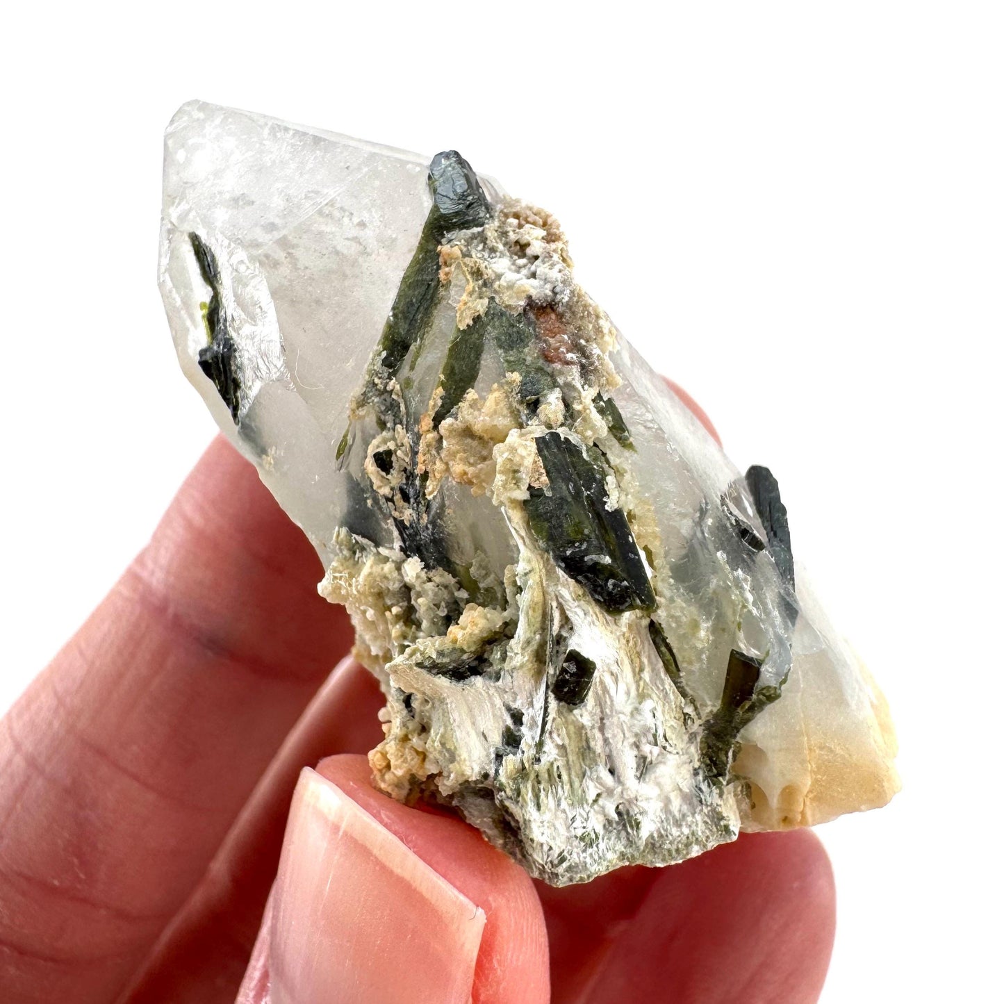 Yellow Bone Quartz with Epidote | mango quartz crystal, mineral specimen from Pakistan