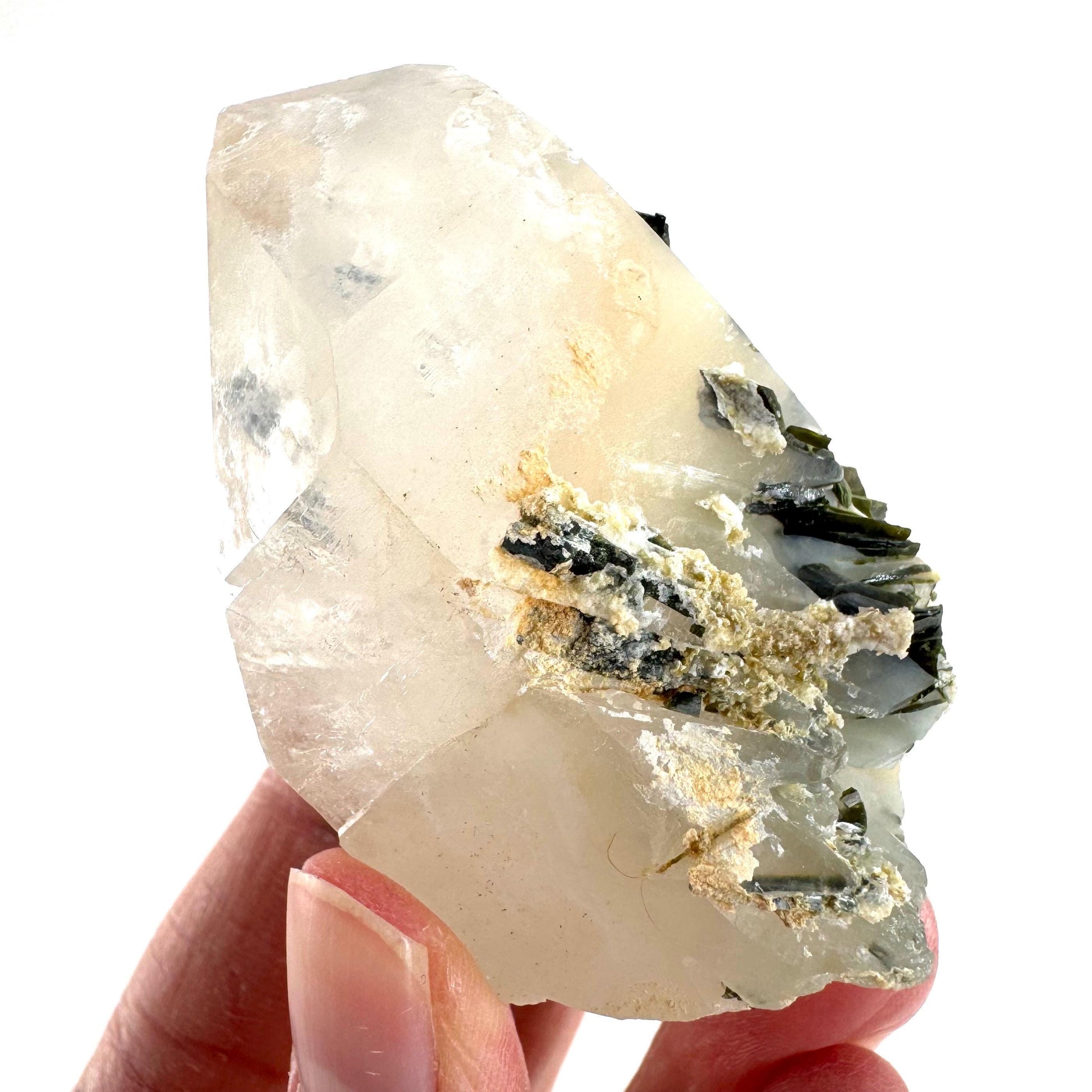 Yellow Bone Quartz with Epidote | mango quartz crystal, mineral specimen from Pakistan