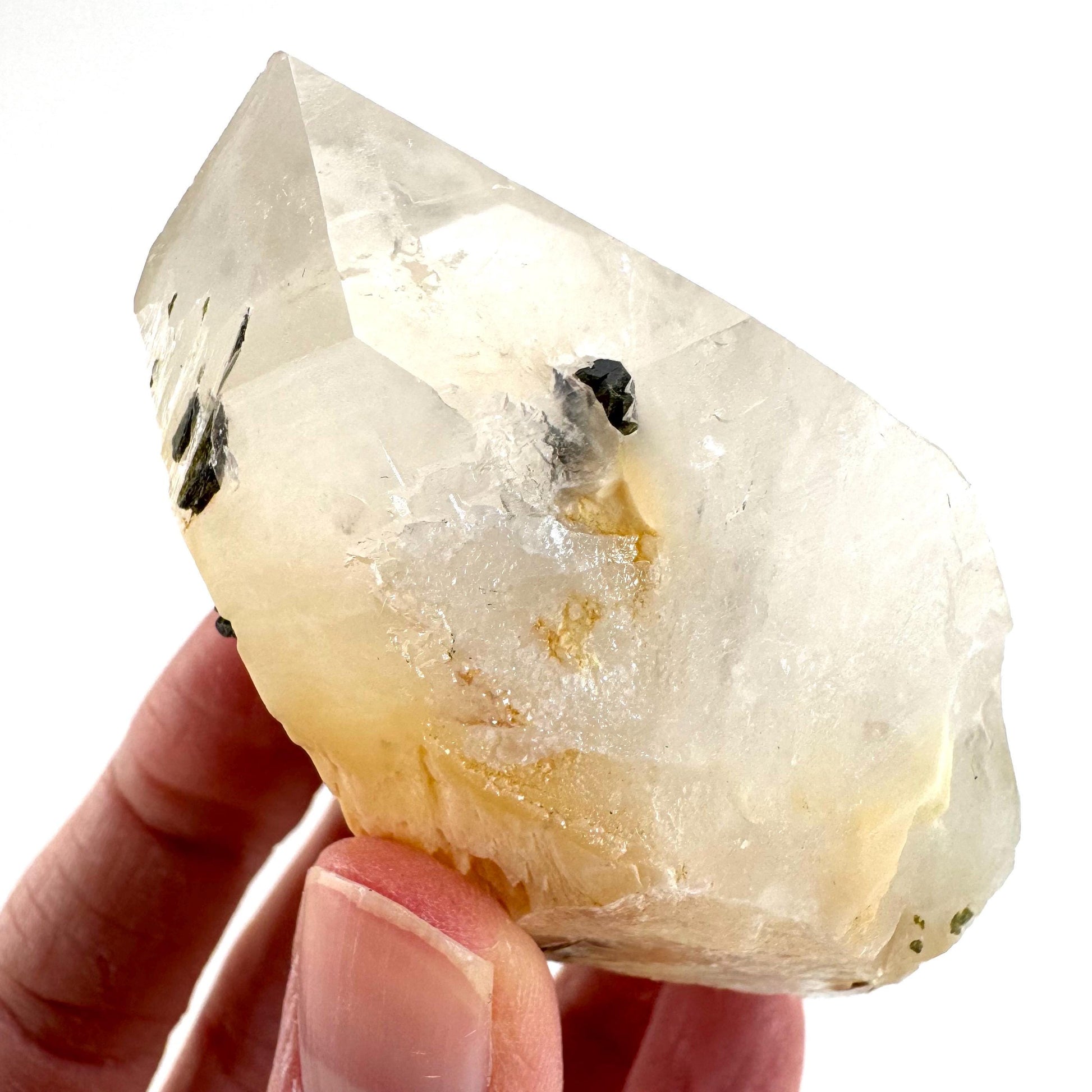 Yellow Bone Quartz with Epidote | mango quartz crystal, mineral specimen from Pakistan