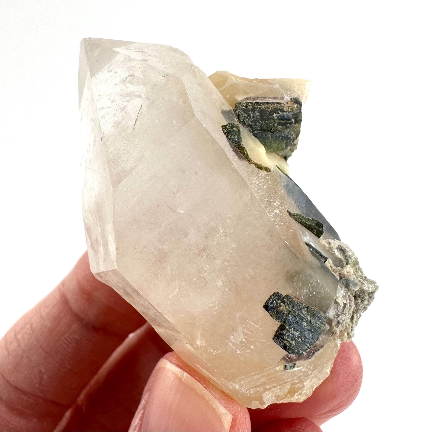 Yellow Bone Quartz with Epidote | mango quartz crystal, mineral specimen from Pakistan